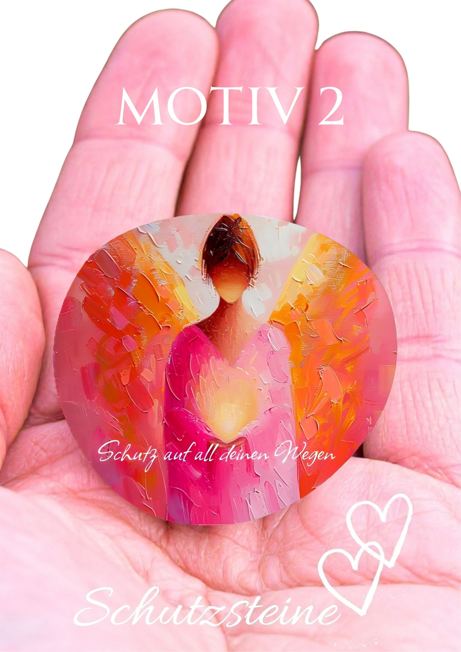 Schutzengel Glücksstein bedruckter Engelstein auf Deutsch kleiner Schutz für unterwegs Pocket