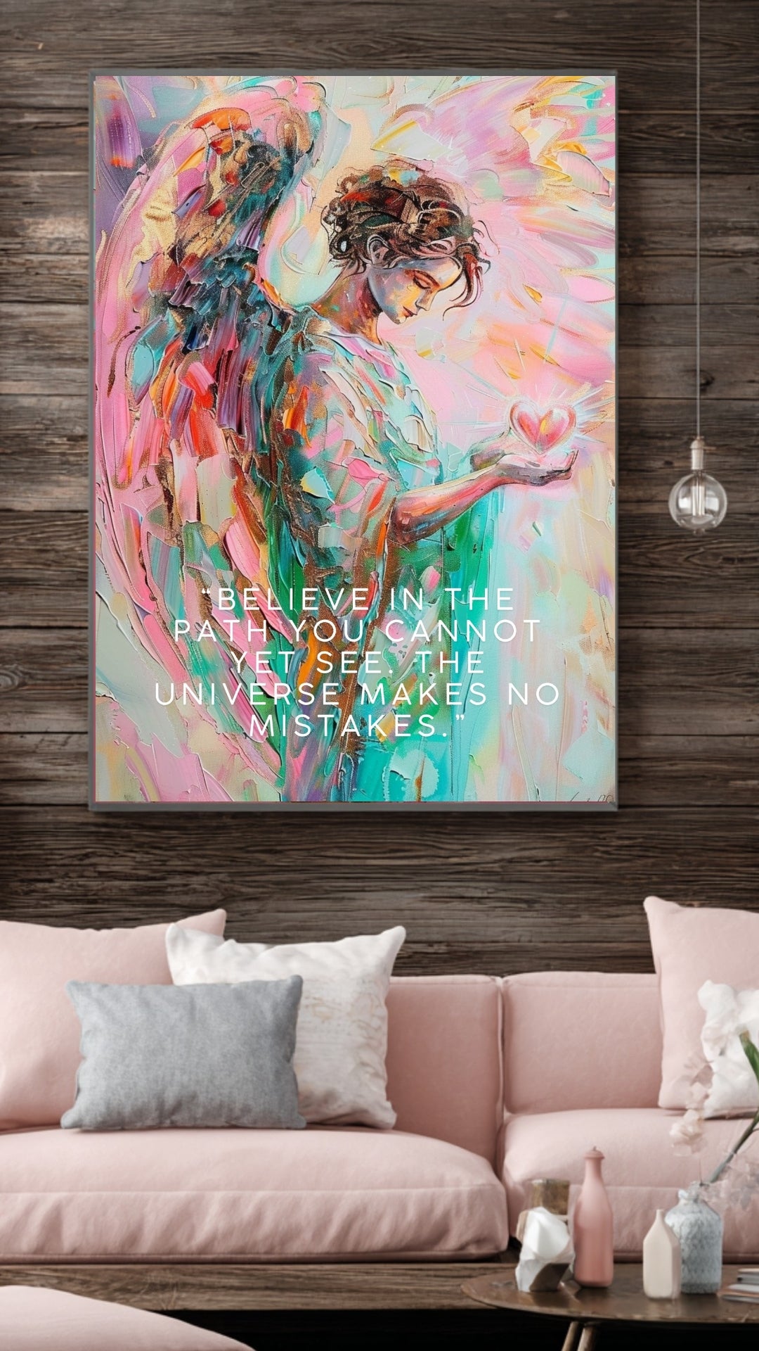 Engel Poster mit Spruch – „Glaube an den Weg“ – Spirituelle Wandkunst
