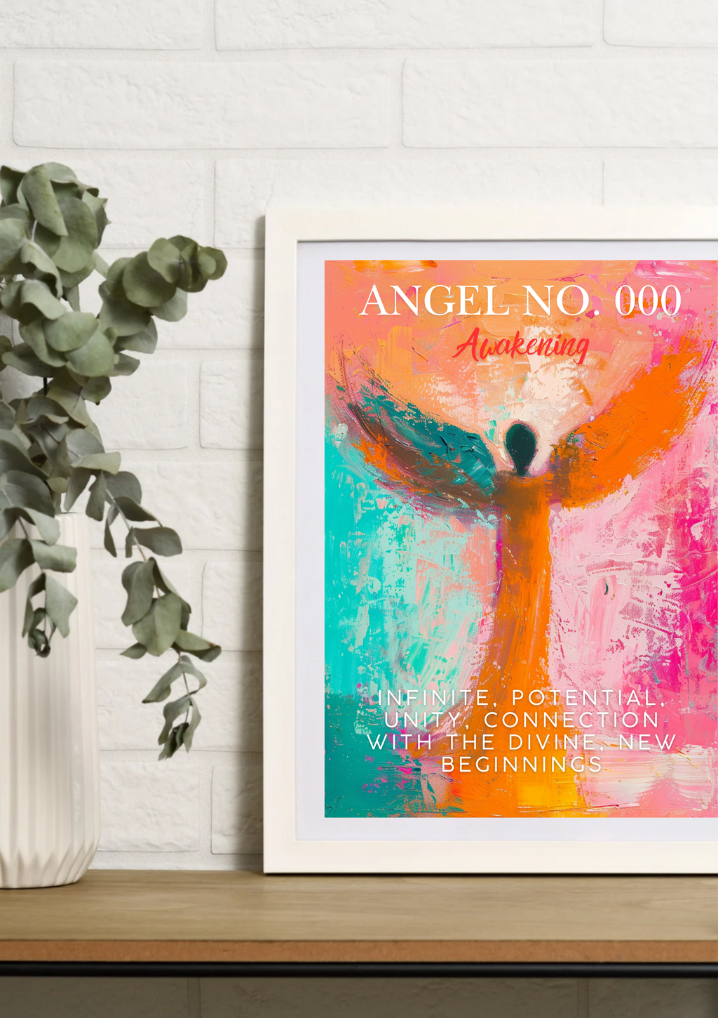 Engel Zahl 000 Poster - Numerologie Wandbild Balance Harmonie - Spirituelles Poster Vertrauen Partnerschaft - Angel Number 000 Wanddeko
