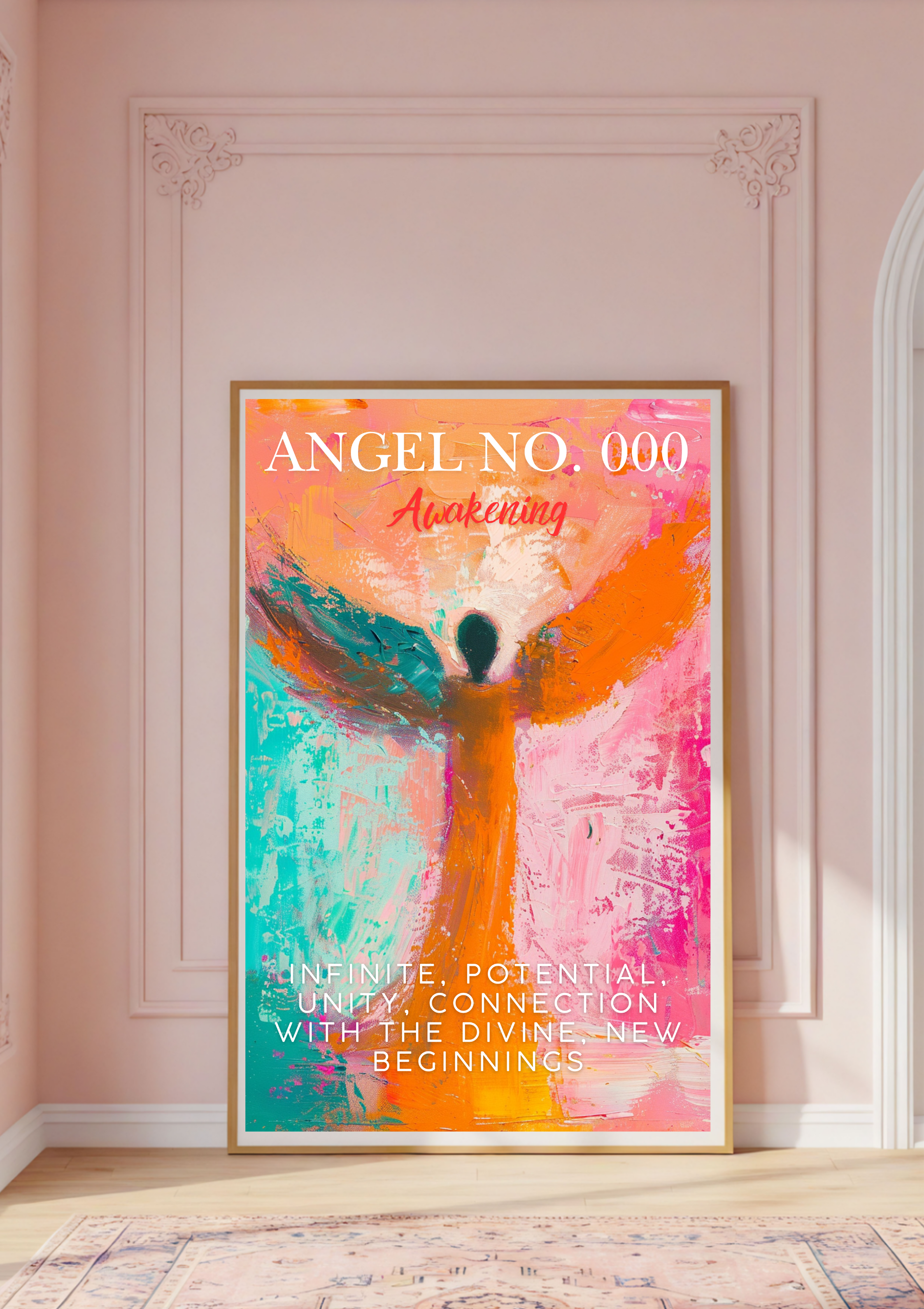 Engel Zahl 000 Poster - Numerologie Wandbild Balance Harmonie - Spirituelles Poster Vertrauen Partnerschaft - Angel Number 000 Wanddeko