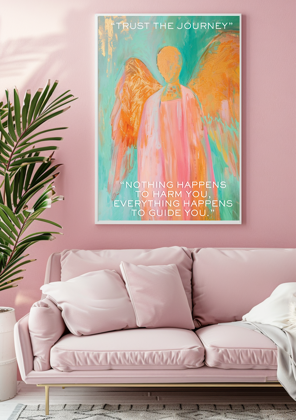 Schutzengel Poster &quot;Trust the Journey&quot; | Spirituelle Wandkunst | Engel Kunstdruck | Vertrauen Affirmation | Designer Wanddeko