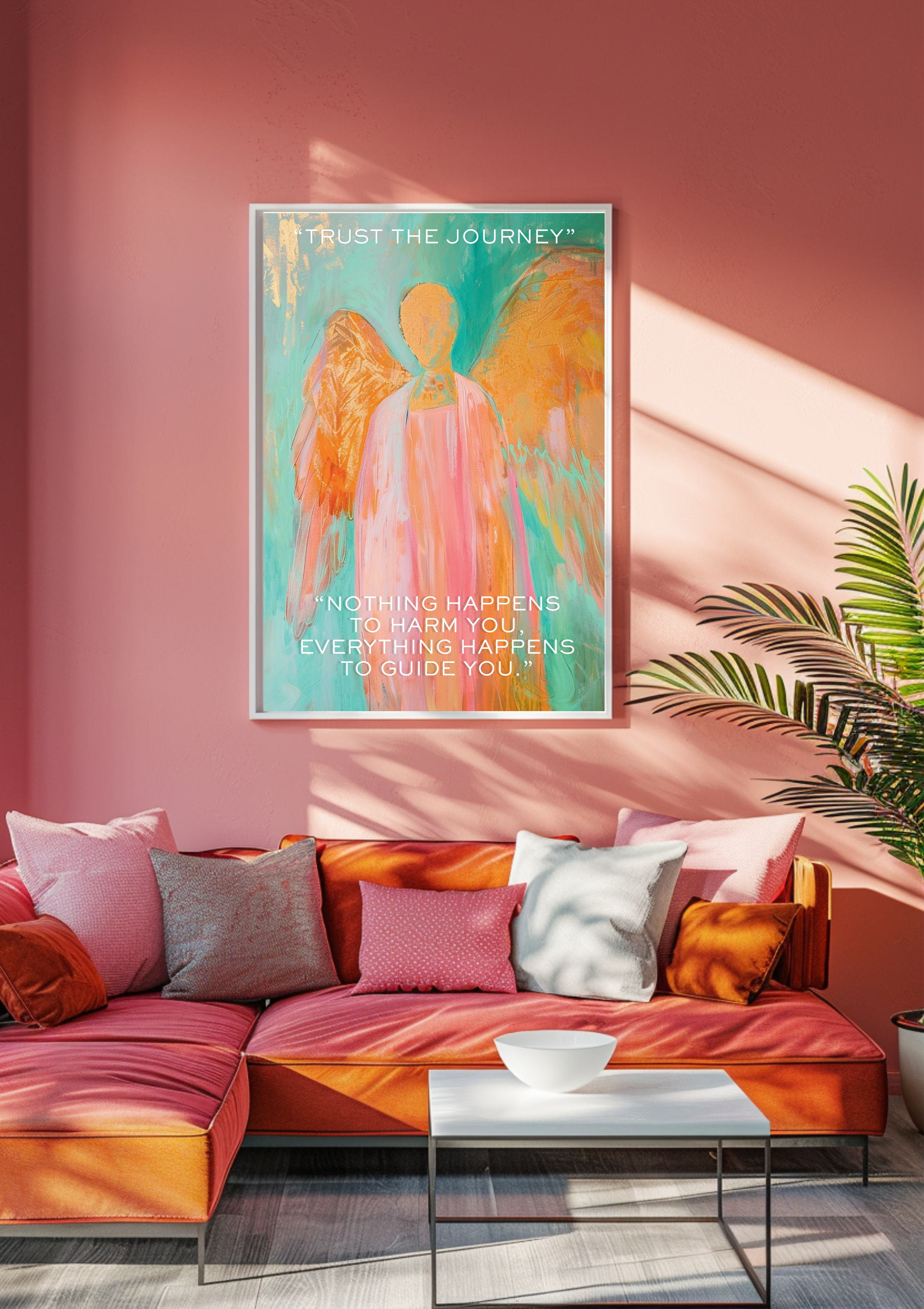 Schutzengel Poster &quot;Trust the Journey&quot; | Spirituelle Wandkunst | Engel Kunstdruck | Vertrauen Affirmation | Designer Wanddeko