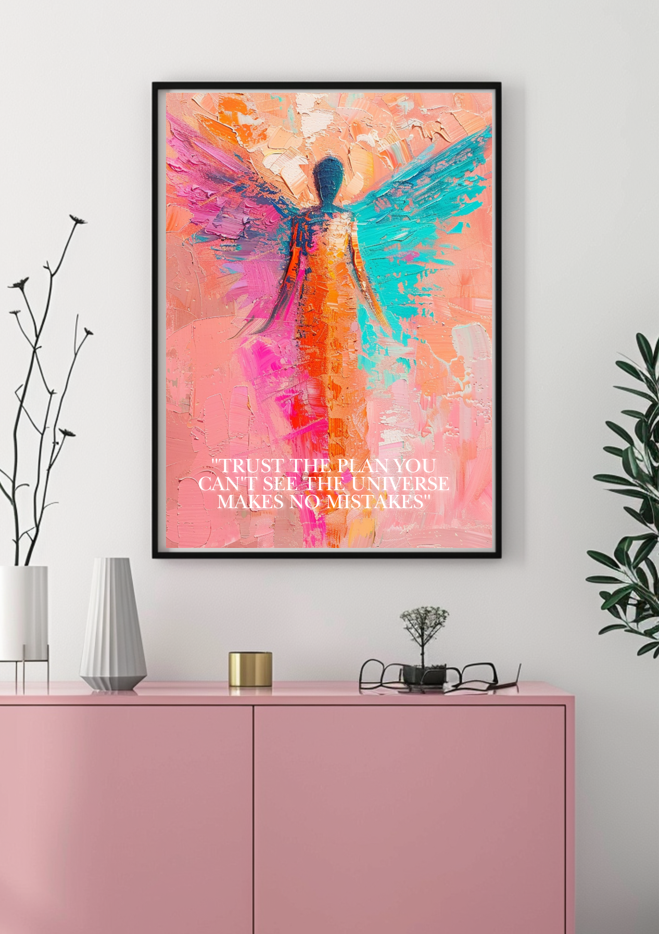 Engelposter, Schutzengel Wandbild, farbenfrohes Poster, Schutzengelbild, Bestseller Poster Engelbild