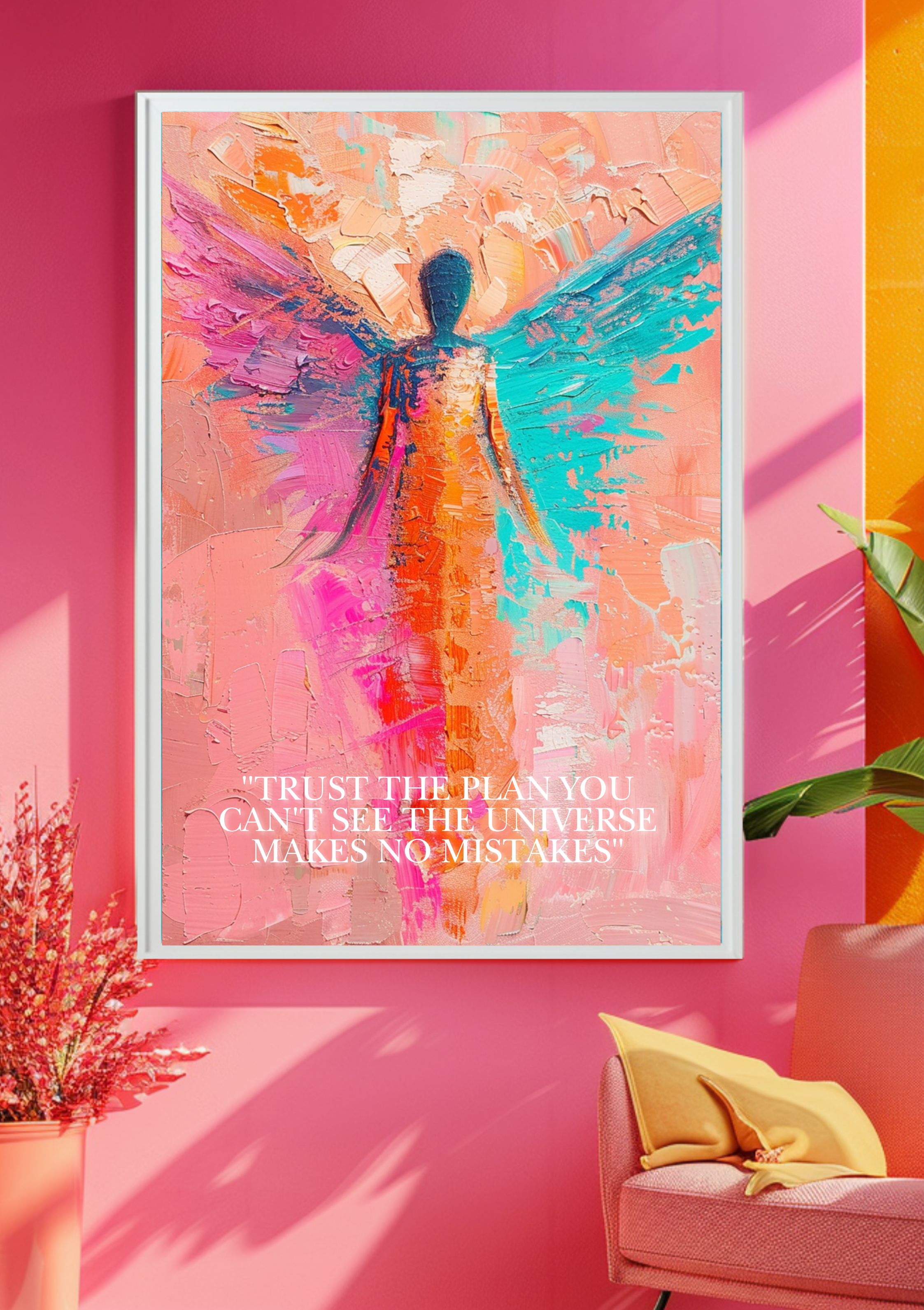 Engelposter, Schutzengel Wandbild, farbenfrohes Poster, Schutzengelbild, Bestseller Poster Engelbild