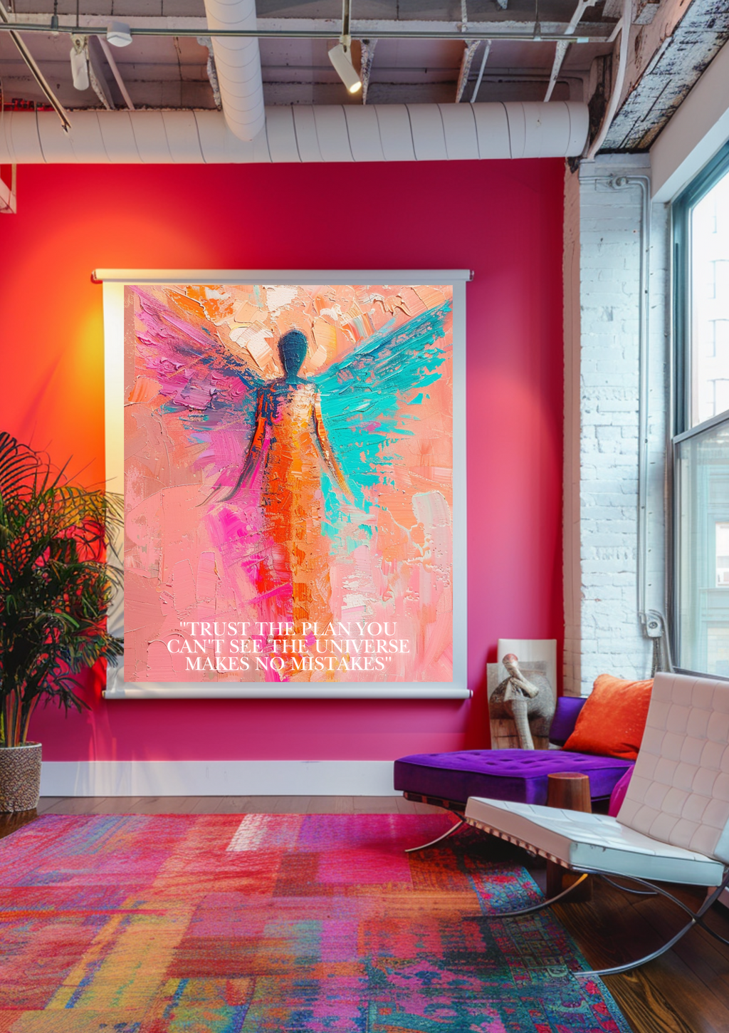 Engelposter, Schutzengel Wandbild, farbenfrohes Poster, Schutzengelbild, Bestseller Poster Engelbild