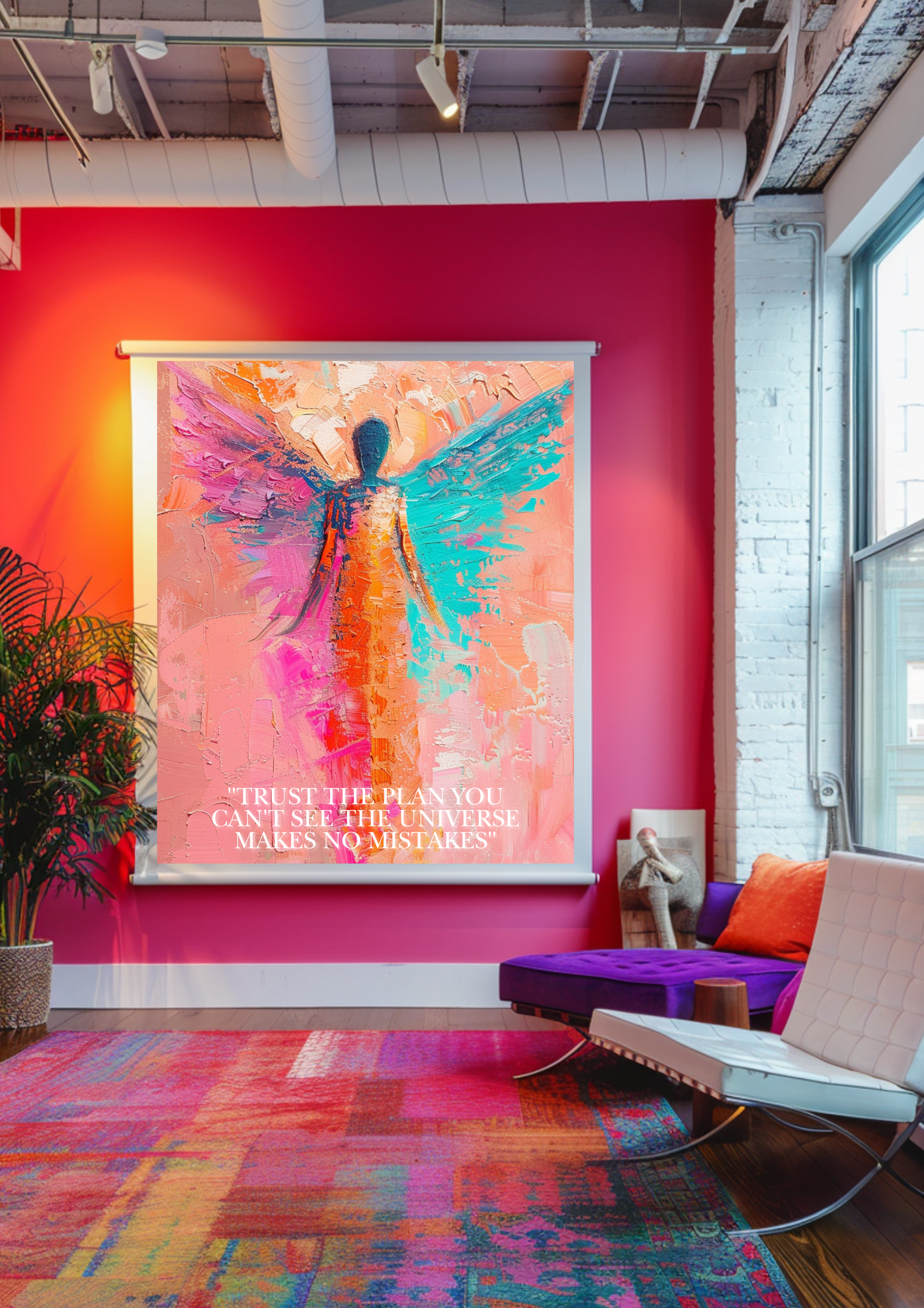 Engelposter, Schutzengel Wandbild, farbenfrohes Poster, Schutzengelbild, Bestseller Poster Engelbild