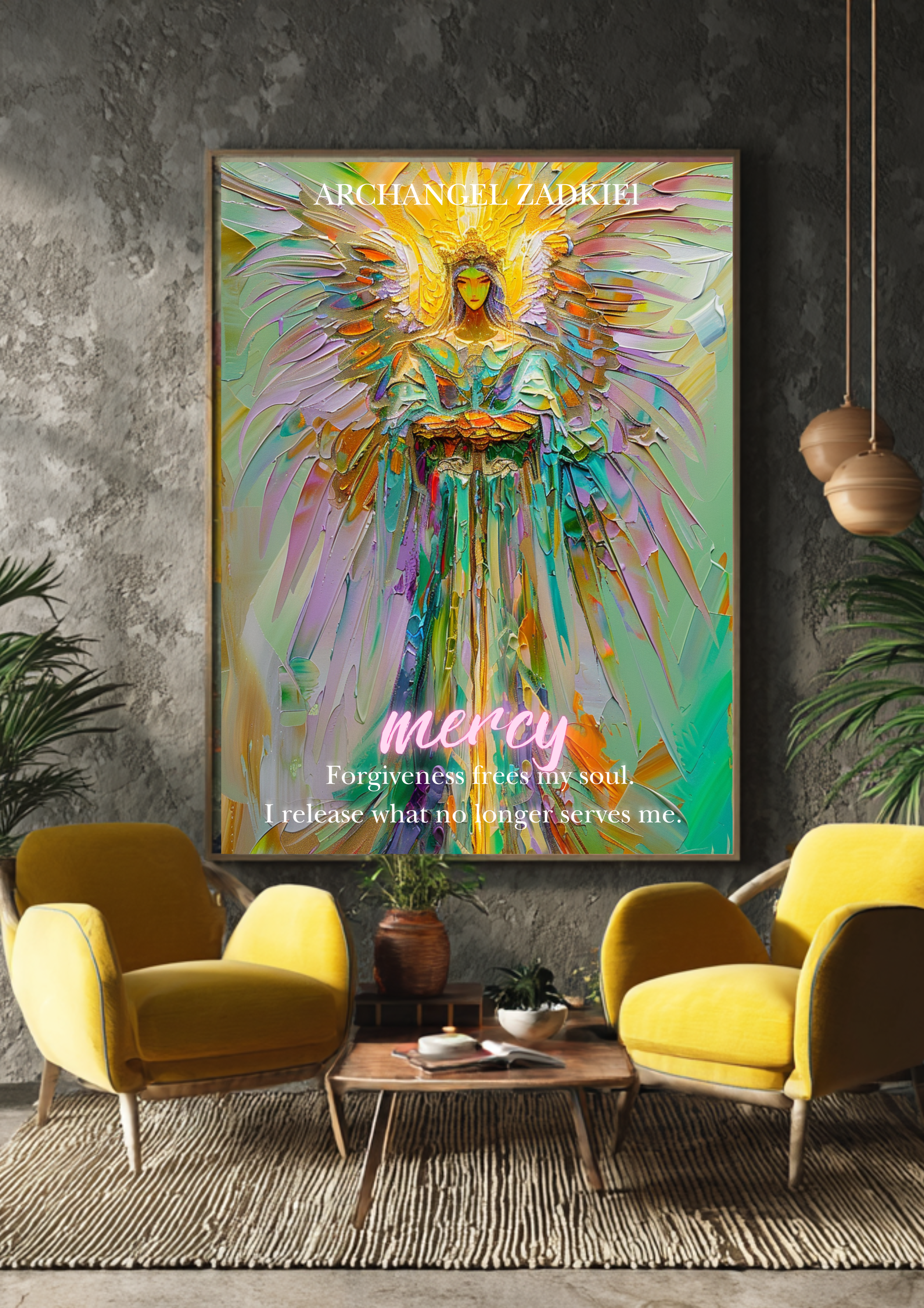 Erzengel Zadkiel Poster | Vergebung & Heilung | Spirituelle Wanddeko | Engel Kunstdruck |
