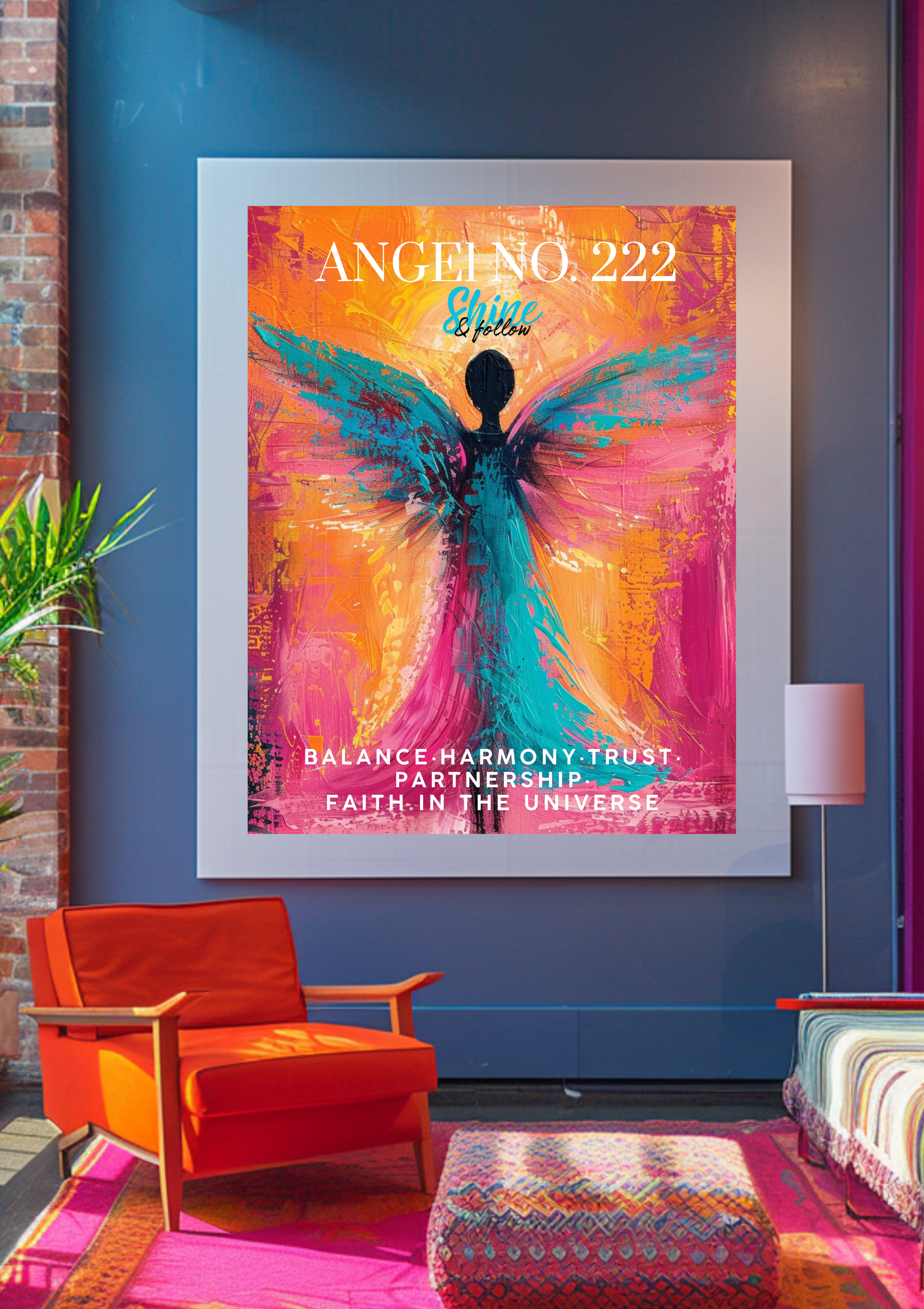 Angel Number 222 Wall Art Printable | Poster mit spiritueller Numerologie | Neue Anfänge & unendliche Energie. Manifestation Kunstdruck