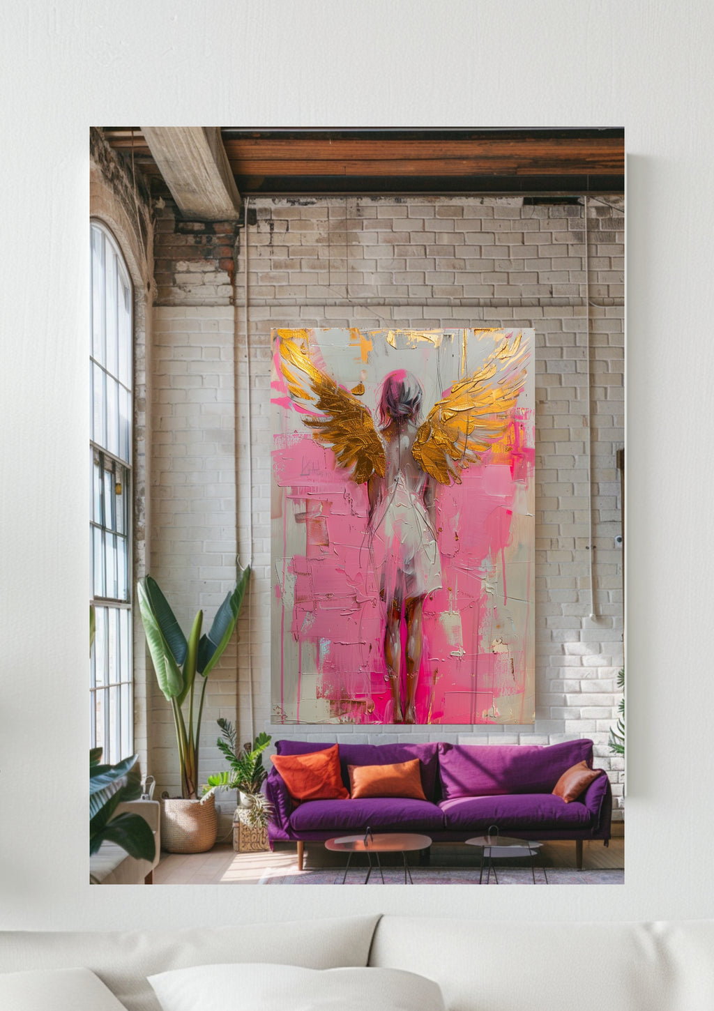Poster-Engel Wandbild Pink Gold – Moderne Wandkunst Poster Boho Stil