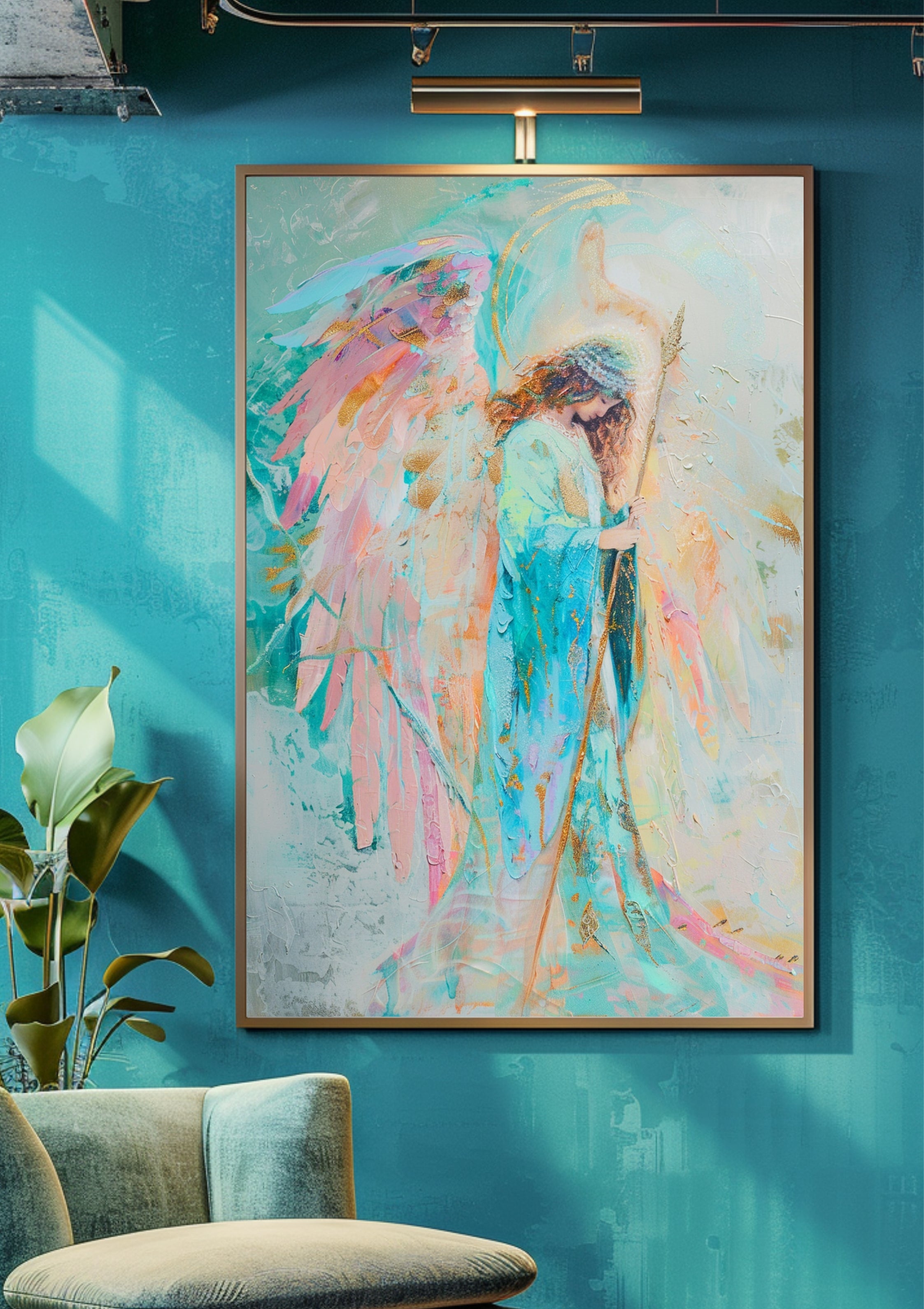 Poster-Vintage Boho Engel Ikone Poster – Premium Wandbild fürs Wohnzimmer, Schlafzimmer oder Kosmetikstudio