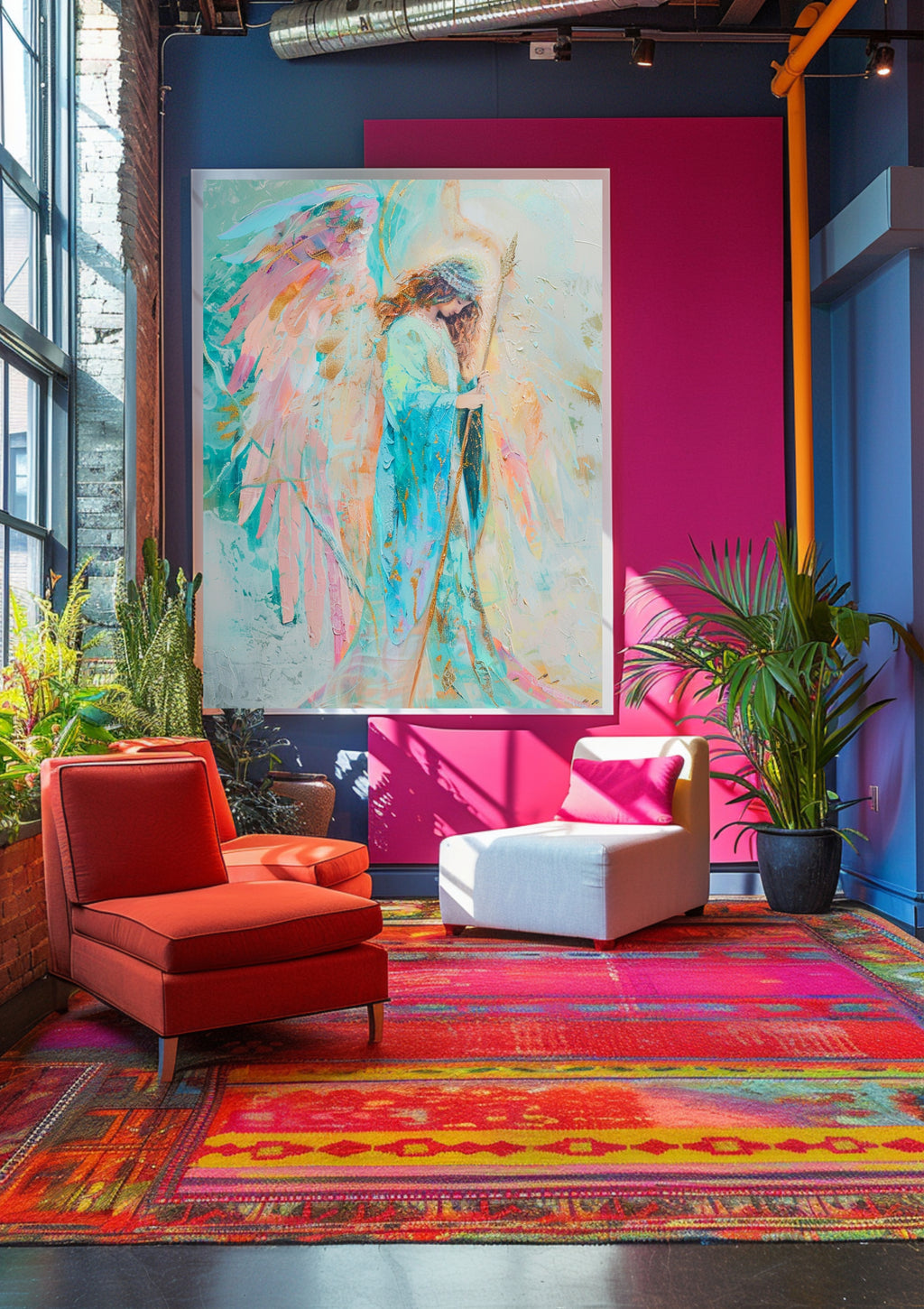 Poster-Vintage Boho Engel Ikone Poster – Premium Wandbild fürs Wohnzimmer, Schlafzimmer oder Kosmetikstudio