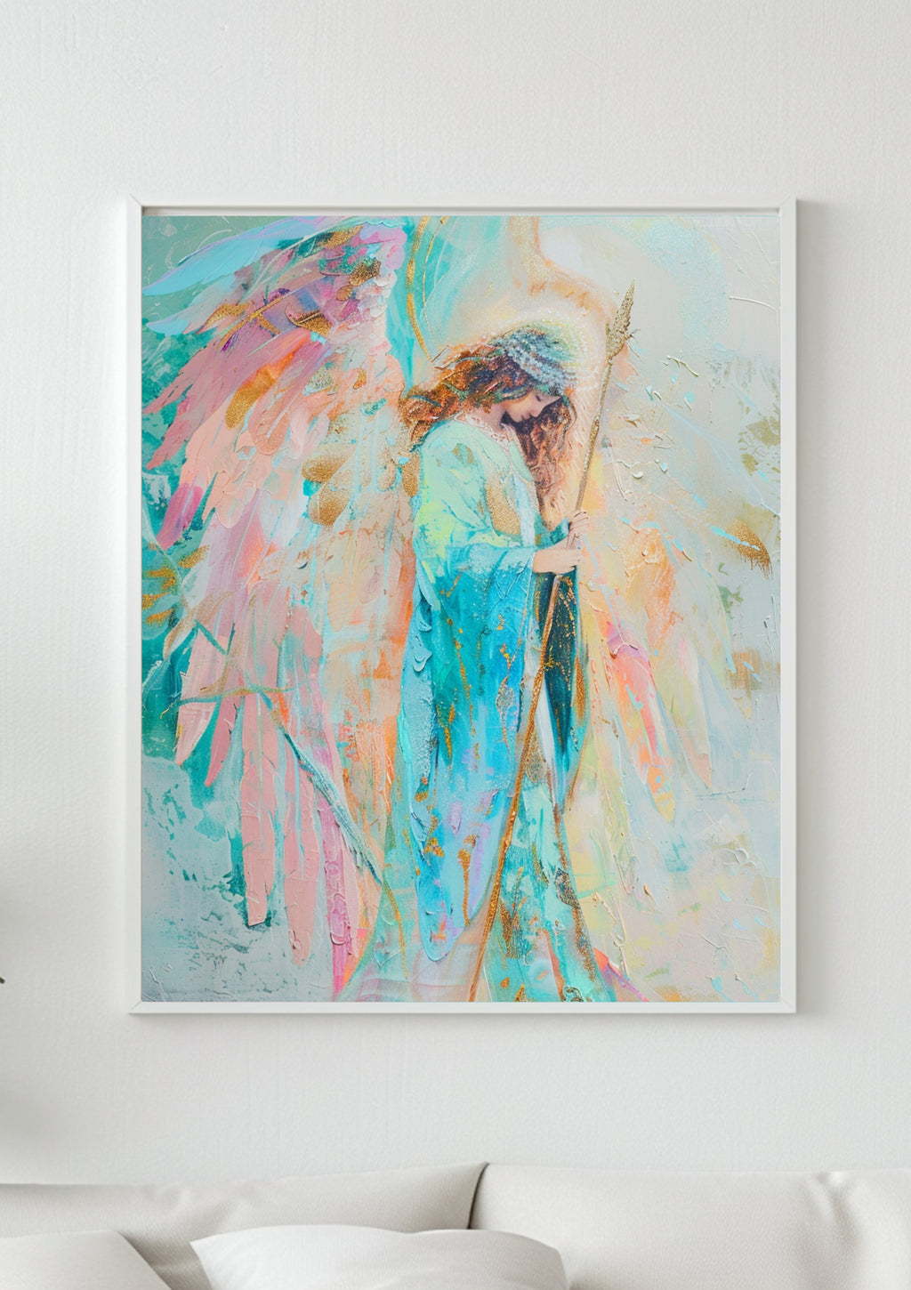 Poster-Vintage Boho Engel Ikone Poster – Premium Wandbild fürs Wohnzimmer, Schlafzimmer oder Kosmetikstudio