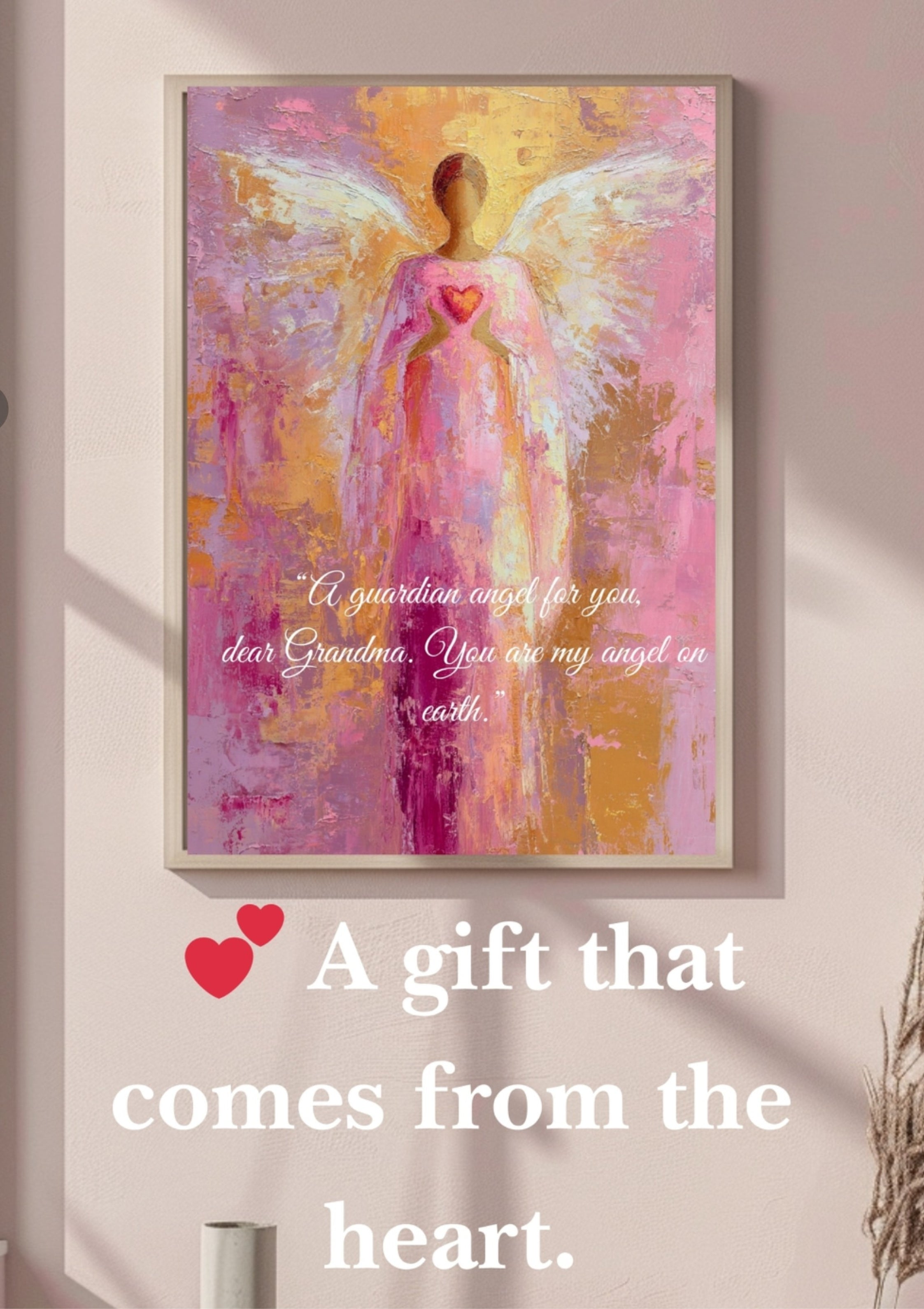 Geschenk für Mama Oma Schwester | Schutzengel Poster | Personalisierter Engel Kunstdruck | Liebevolles Geschenk zum Ausdrucken | Engelsbild Kunstprint Digital Download