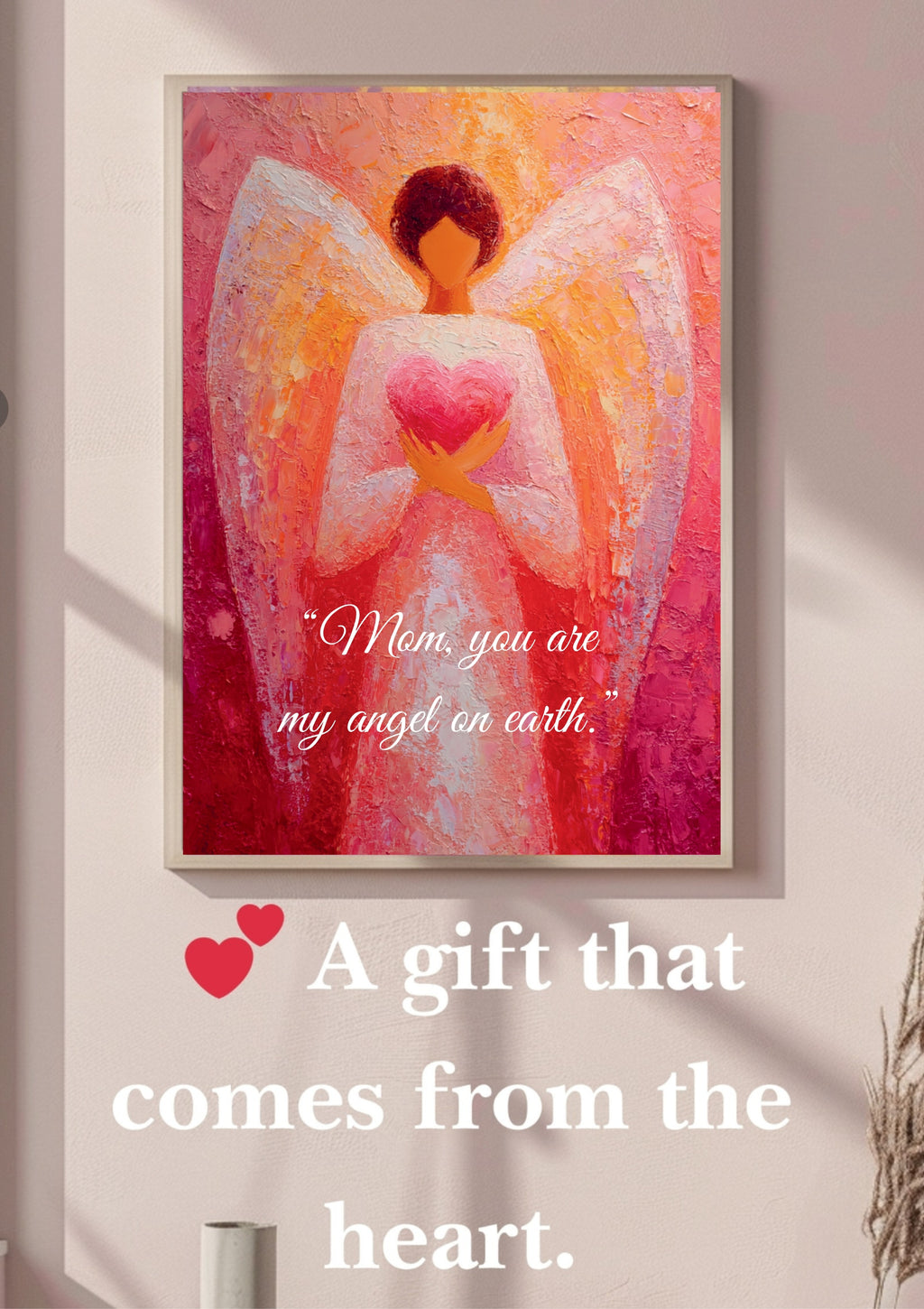 Geschenk für Mama Oma Schwester | Schutzengel Poster | Personalisierter Engel Kunstdruck | Liebevolles Geschenk zum Ausdrucken | Engelsbild Kunstprint Digital Download