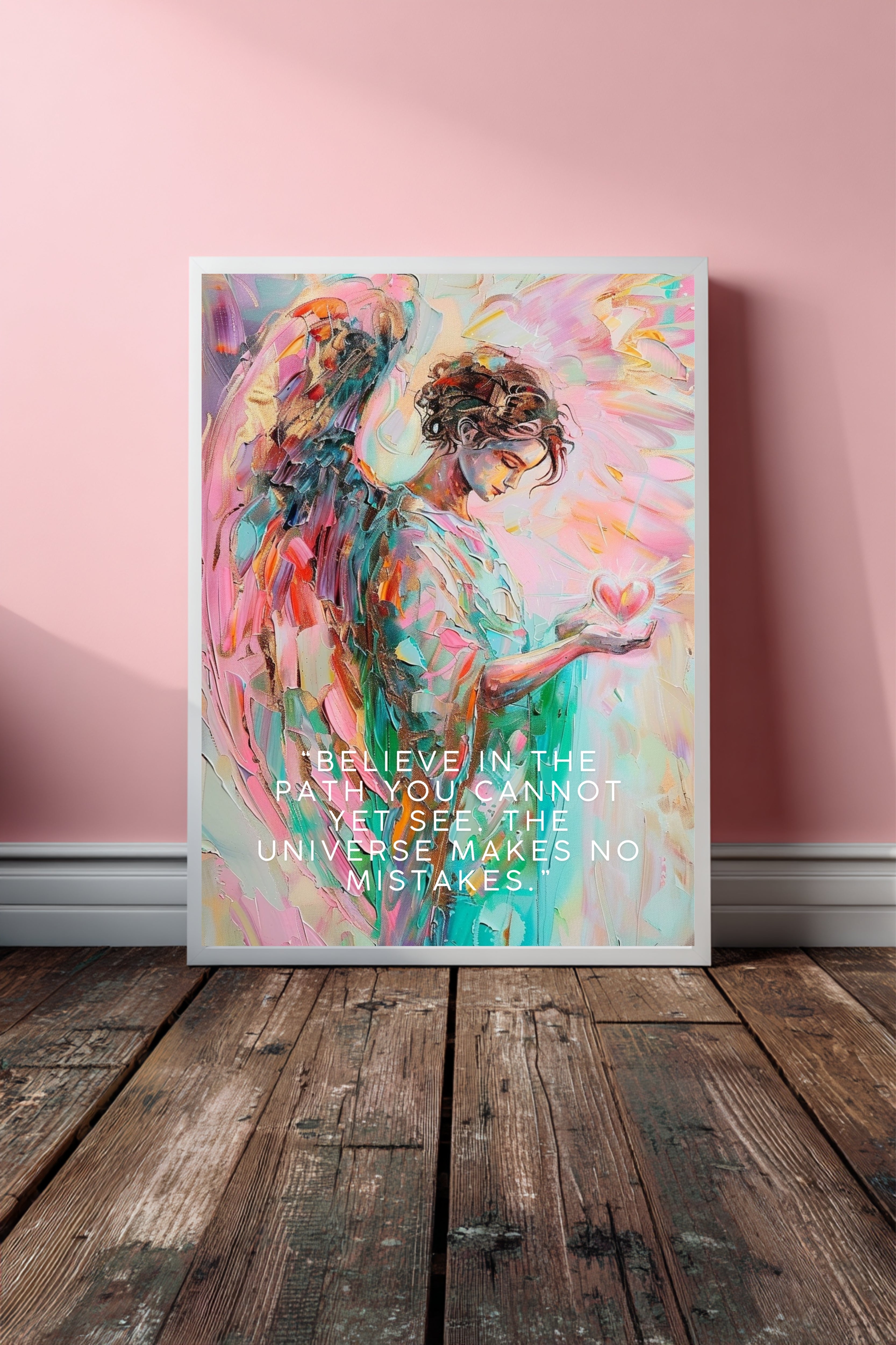 Engel Poster mit Spruch – „Glaube an den Weg“ – Spirituelle Wandkunst