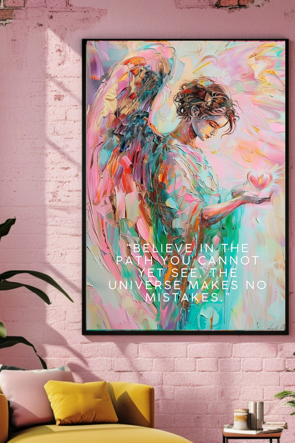 Engel Poster mit Spruch – „Glaube an den Weg“ – Spirituelle Wandkunst