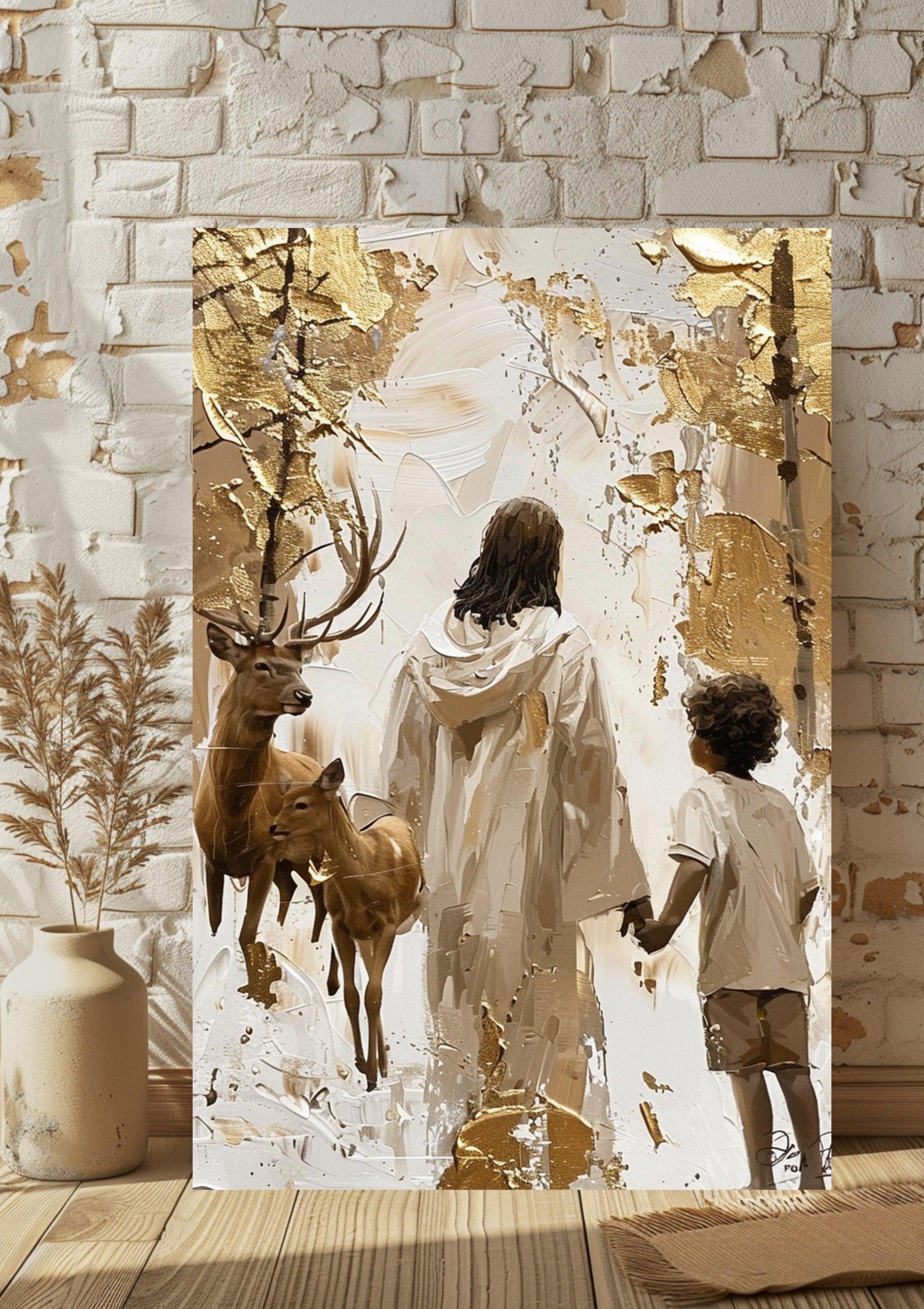 Reinste Seelen Leinwand • Jesus Bild • Christliche Deko • Spirituelle Wandkunst • Boho Jesus Leinwand •