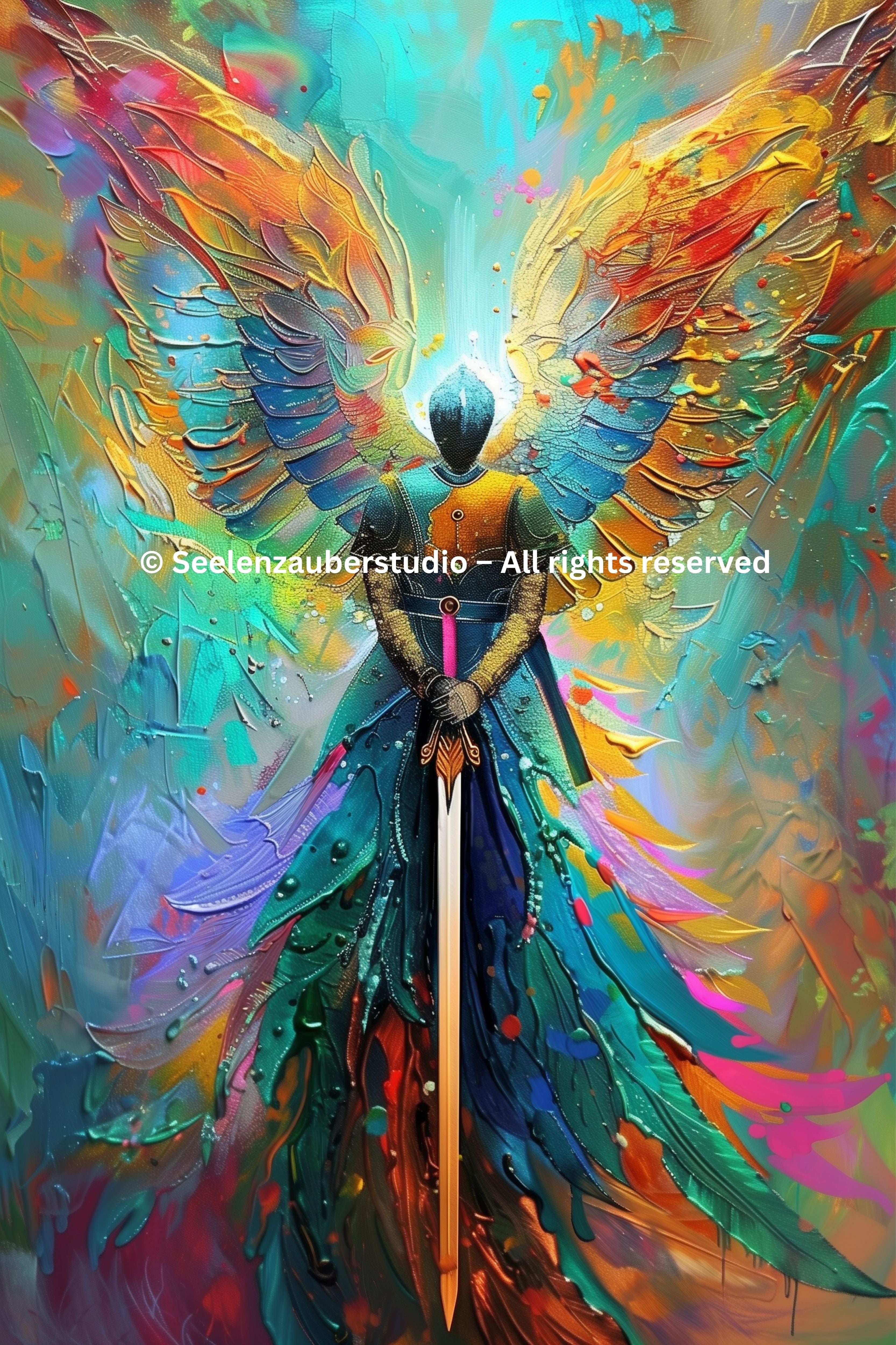Archangel Angel Wings Poster – Spiritual Guardian Angel Wall Art, Colorful Angel Print, Celestial Angel Decor (Kopie)