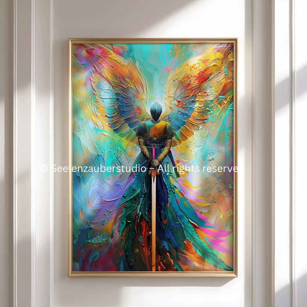 Archangel Angel Wings Poster – Spiritual Guardian Angel Wall Art, Colorful Angel Print, Celestial Angel Decor (Kopie)