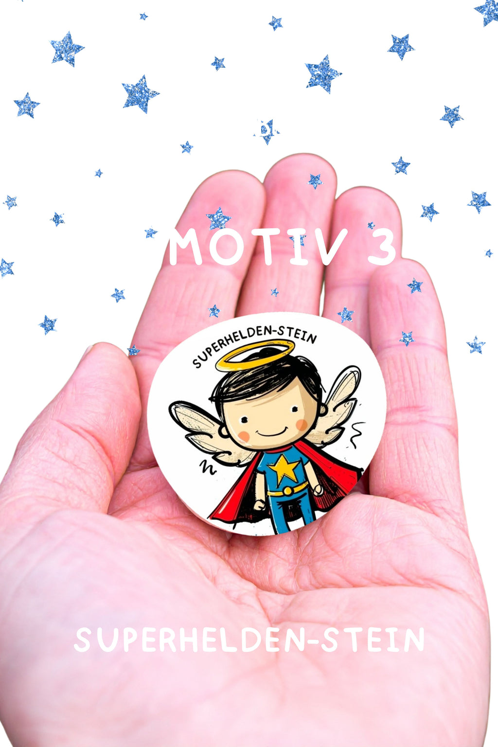 Schutzengel für Kinder Glücksstein bedruckter Engelstein auf Deutsch kleiner Schutz für unterwegs Pocket (Kopie)