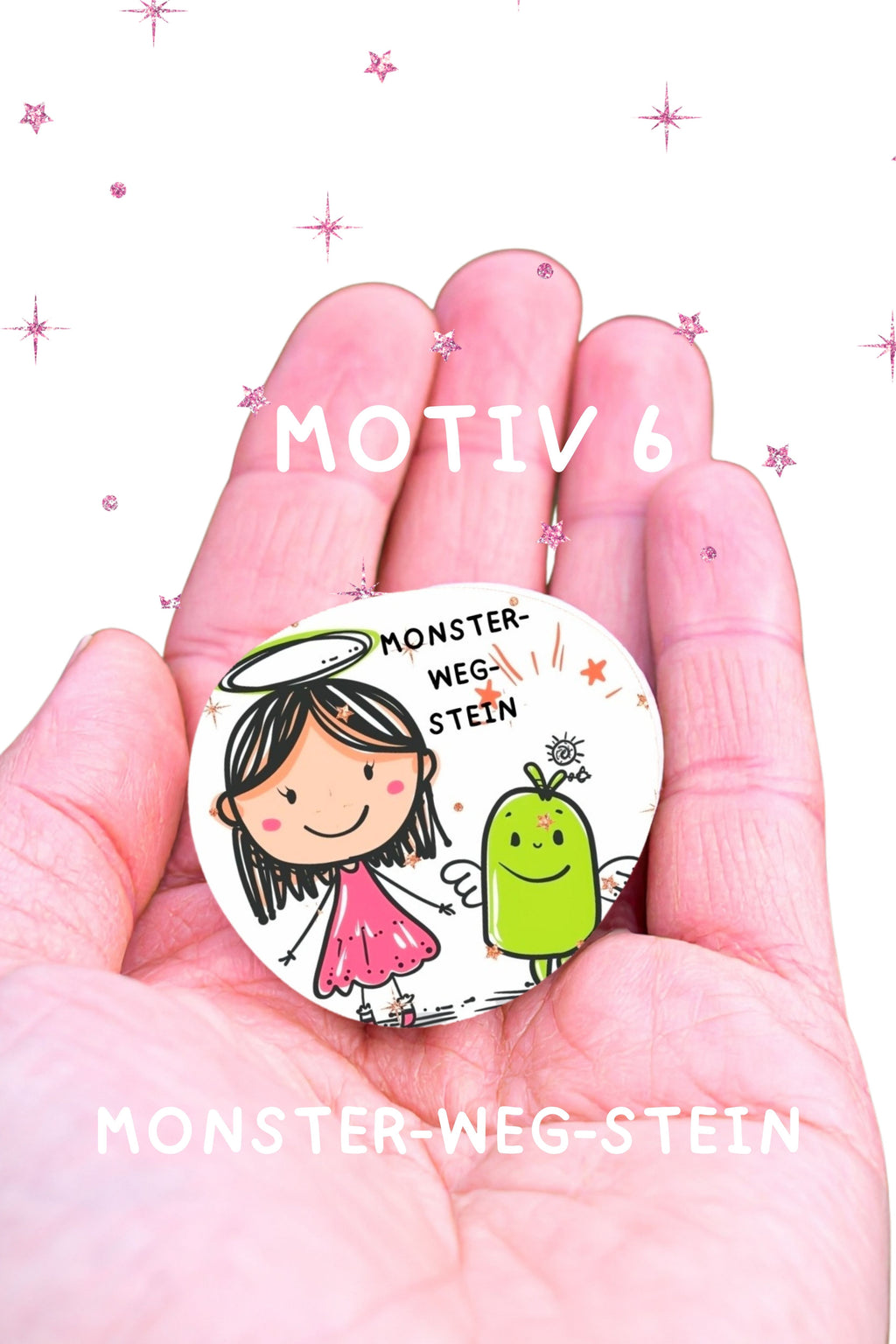 Schutzengel für Kinder Glücksstein bedruckter Engelstein auf Deutsch kleiner Schutz für unterwegs Pocket (Kopie)