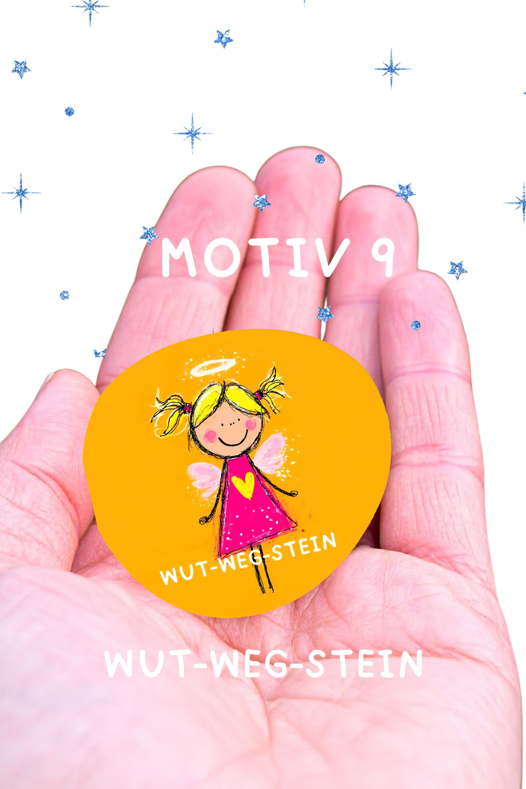 Schutzengel für Kinder Glücksstein bedruckter Engelstein auf Deutsch kleiner Schutz für unterwegs Pocket (Kopie)