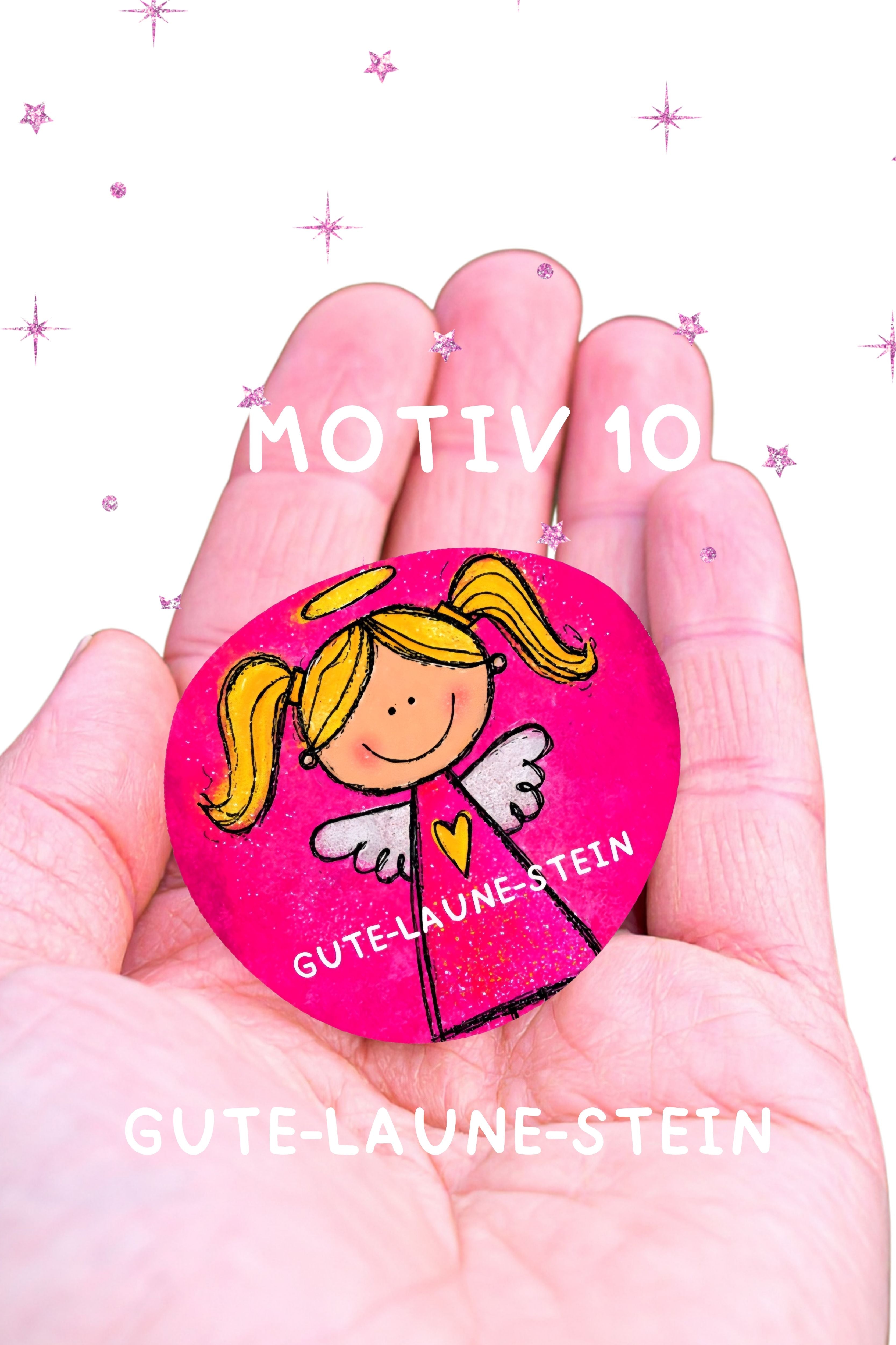 Schutzengel für Kinder Glücksstein bedruckter Engelstein auf Deutsch kleiner Schutz für unterwegs Pocket (Kopie)