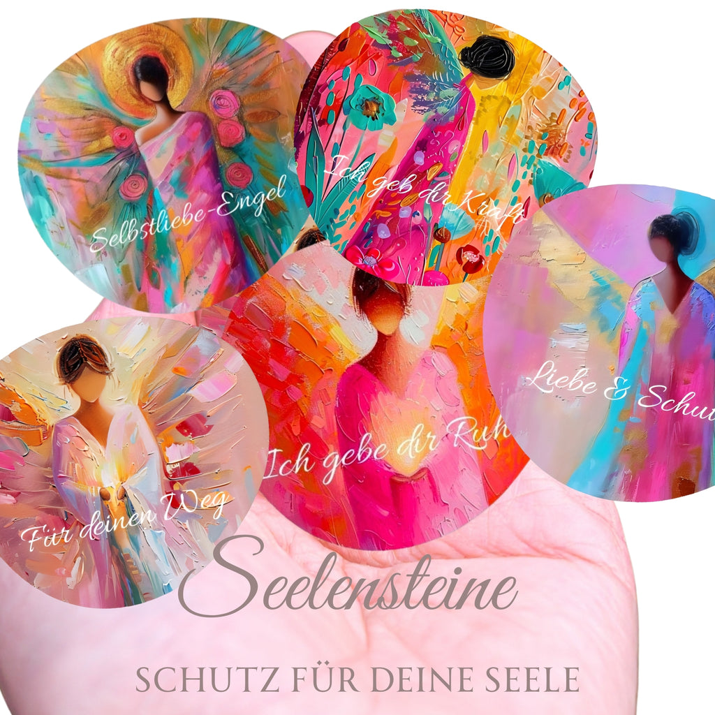 Seelensteine Schutzengel – Schutz & innere Ruhe | Heilungsstein Geschenk zum Valentinstag | Glücksstein für Liebe, Selbstliebe & Balance