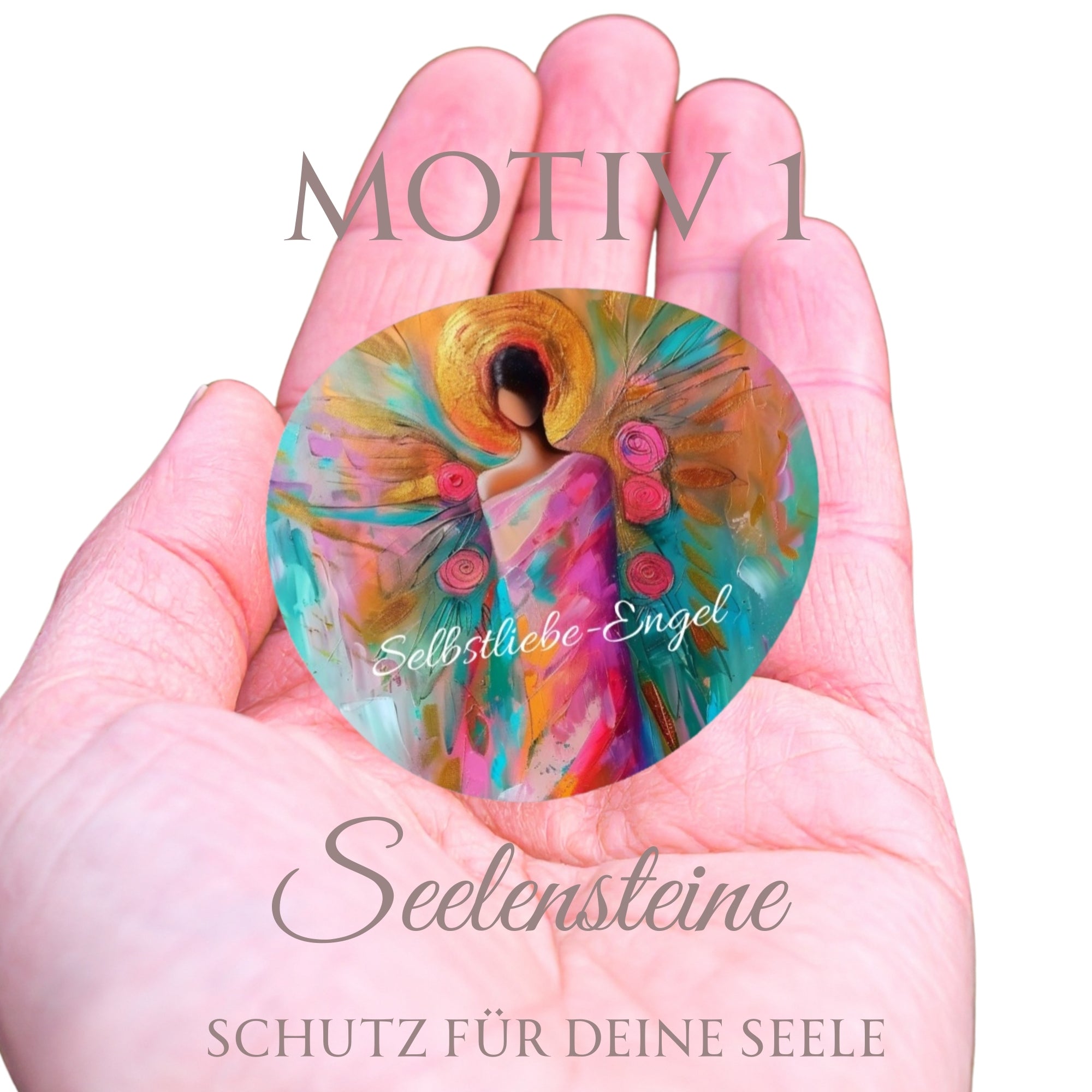 Seelensteine Schutzengel – Schutz & innere Ruhe | Heilungsstein Geschenk zum Valentinstag | Glücksstein für Liebe, Selbstliebe & Balance