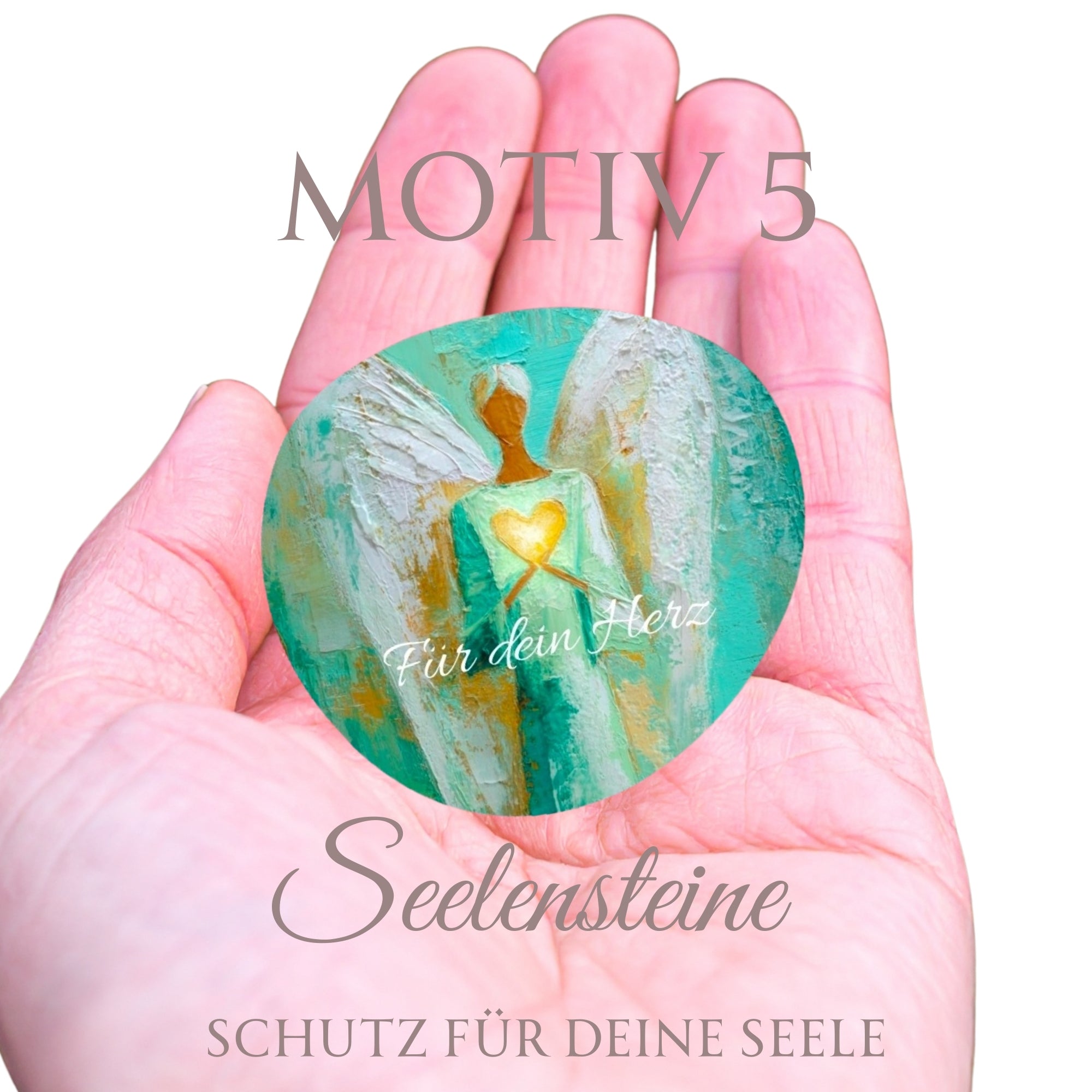 Seelensteine Schutzengel – Schutz & innere Ruhe | Heilungsstein Geschenk zum Valentinstag | Glücksstein für Liebe, Selbstliebe & Balance