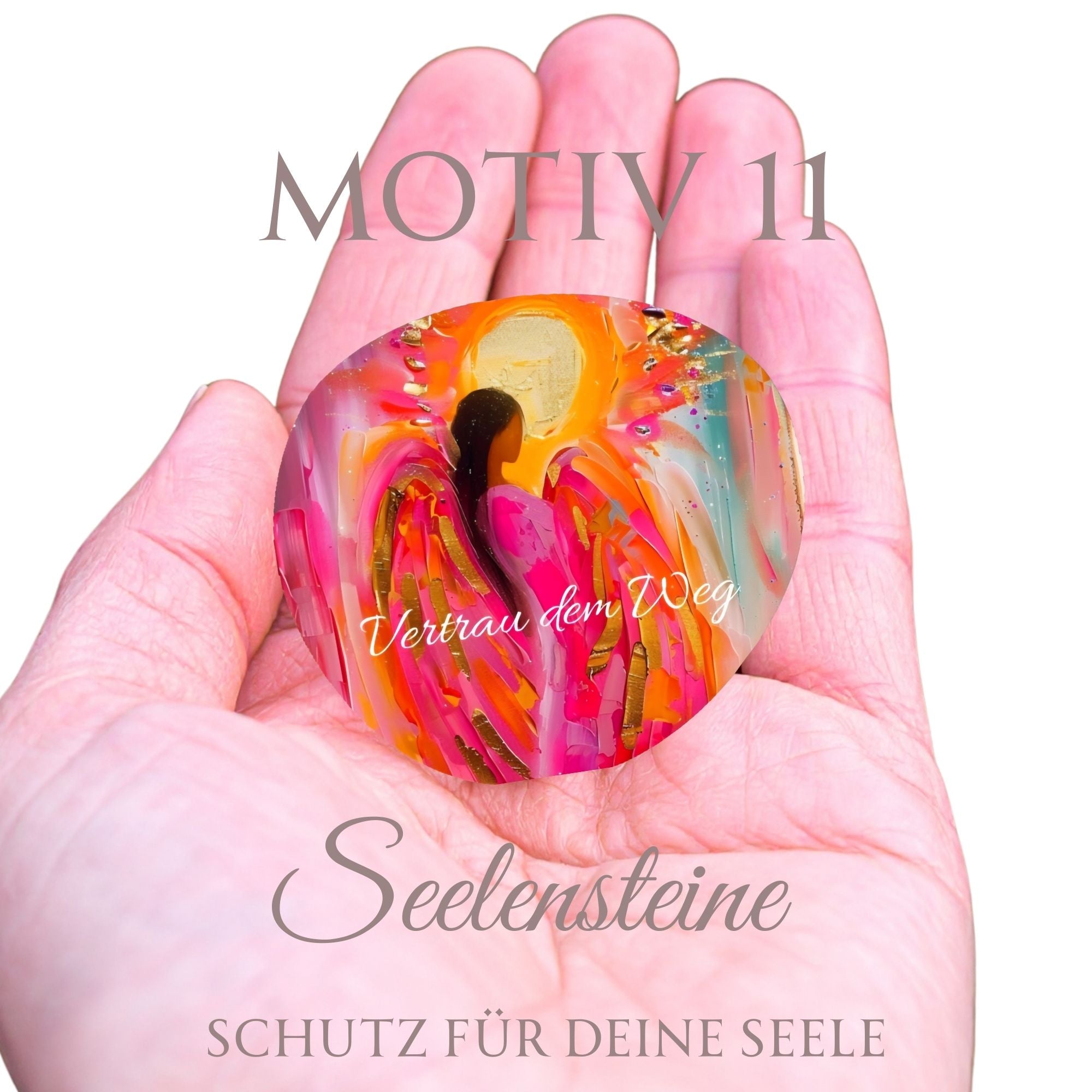 Seelensteine Schutzengel – Schutz & innere Ruhe | Heilungsstein Geschenk zum Valentinstag | Glücksstein für Liebe, Selbstliebe & Balance