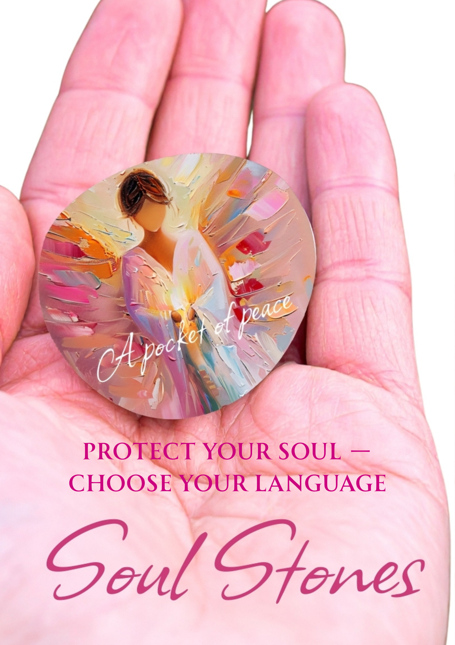 Schutzengel Seelenstein – in vielen Sprachen erhältlich – Wähle deine Sprache