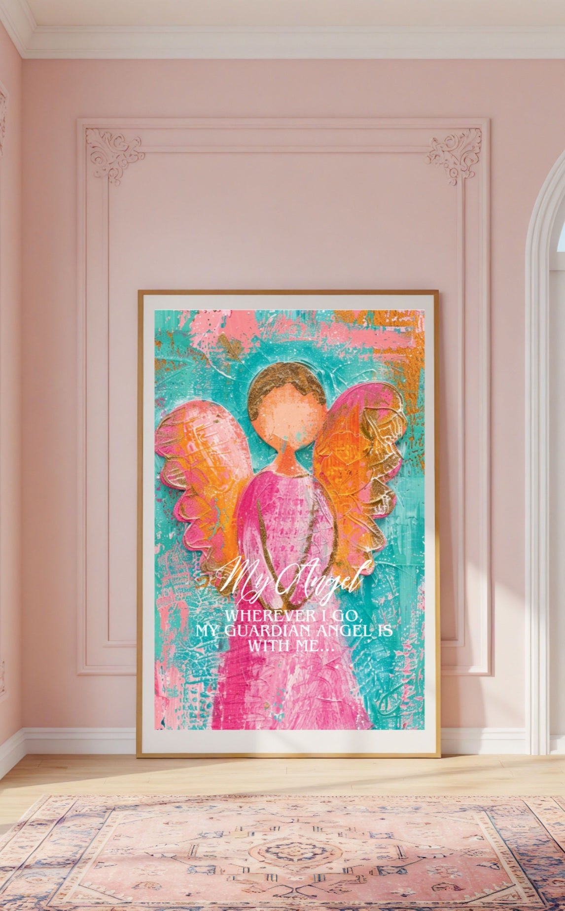 Engell Poster, Schutzengel Wandbild, Engel Kunstdruck, Spirituelle Wanddeko, Meditation Geschenk, Zeitgenössisches Engelposter