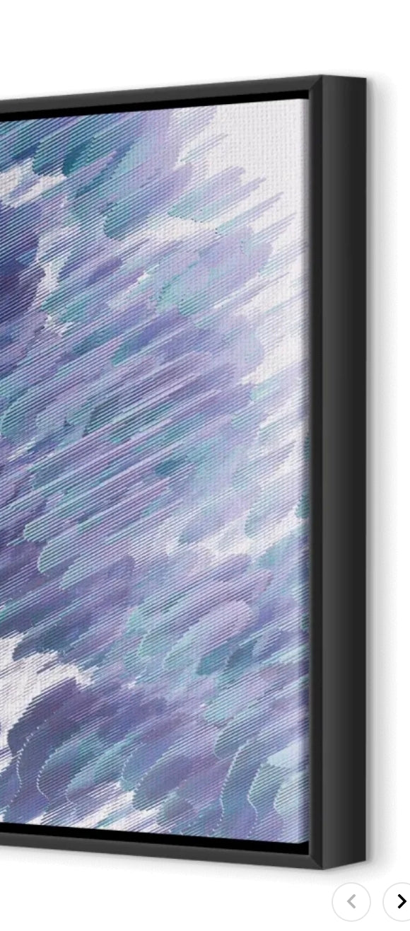 Abstraktes Engel Leinwandbild mit Rahmen – Spirituelle Wandkunst in Gold, Rosa & Ponk – Modernes Kunstwerk für Wohnzimmer