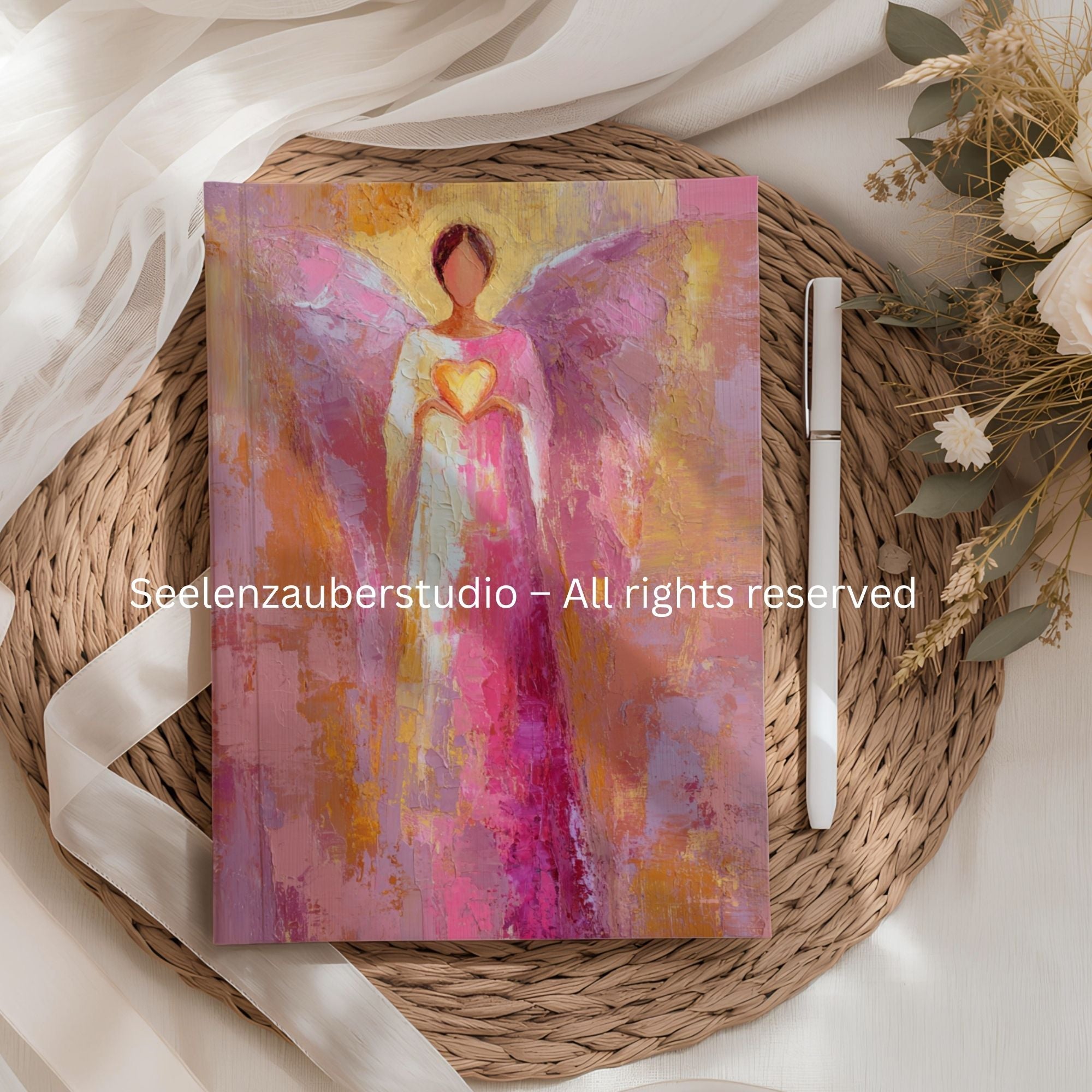 Notizbuch mit Erzengel Chamuel – Künstlerisches Tagebuch – Hochwertiges Journal für Notizen, Gedanken & Kreatives Schreiben