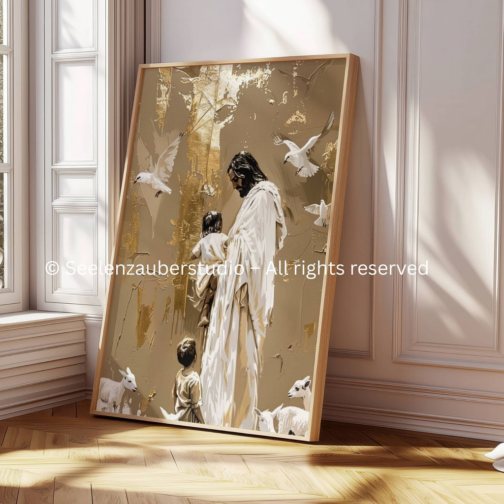 Christliches Poster Jesus • Modernes Jesusbild • Christliche Kunst • Spiritual Art Print • Minimalistisches Jesus Poster