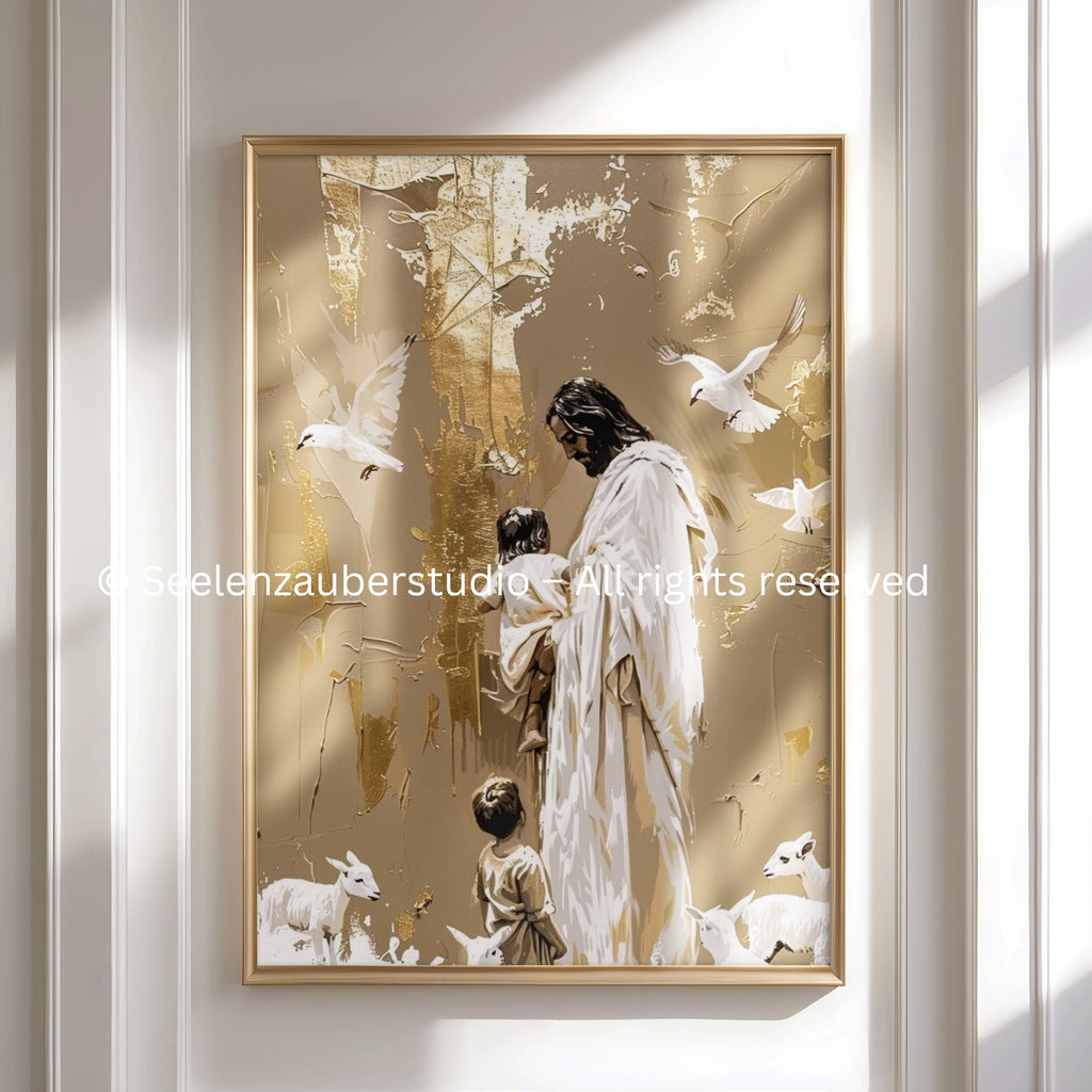 Christliches Poster Jesus • Modernes Jesusbild • Christliche Kunst • Spiritual Art Print • Minimalistisches Jesus Poster