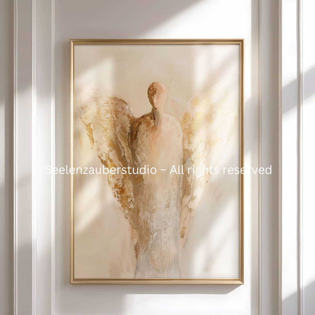 Christliches Engel Poster – Spirituelle Kunst Wandbild | Schutz & Hoffnung | Moderne christliche Deko | Hochwertiger Kunstdruck