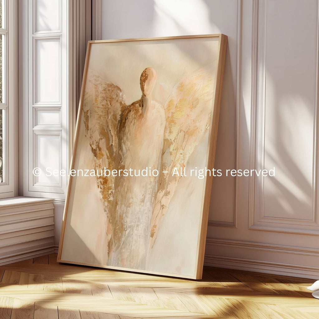 Christliches Engel Poster – Spirituelle Kunst Wandbild | Schutz & Hoffnung | Moderne christliche Deko | Hochwertiger Kunstdruck