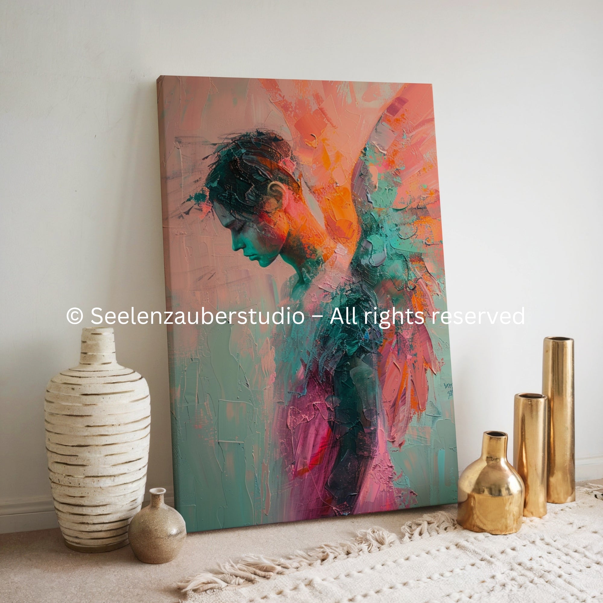 Silent Wings – Ausdrucksstarke Engel Leinwand