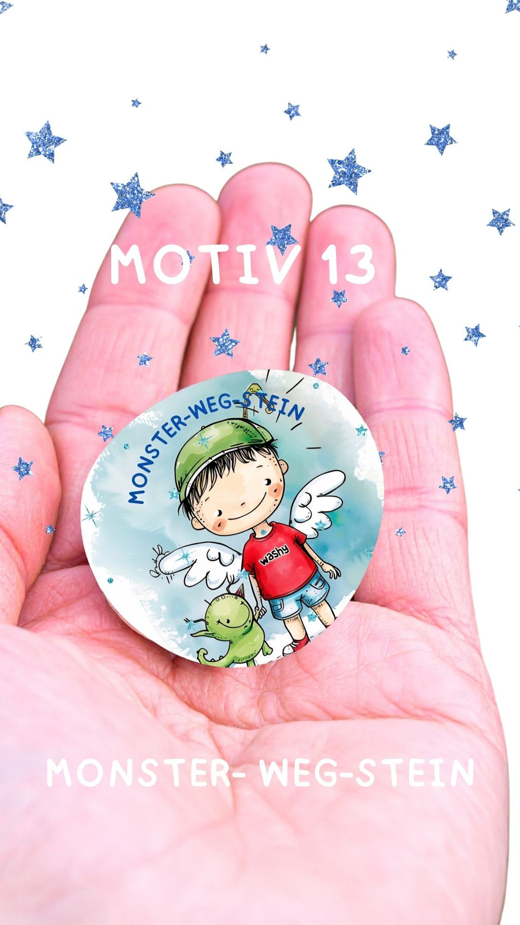 Schutzengel für Kinder Glücksstein bedruckter Engelstein auf Deutsch kleiner Schutz für unterwegs Pocket (Kopie)