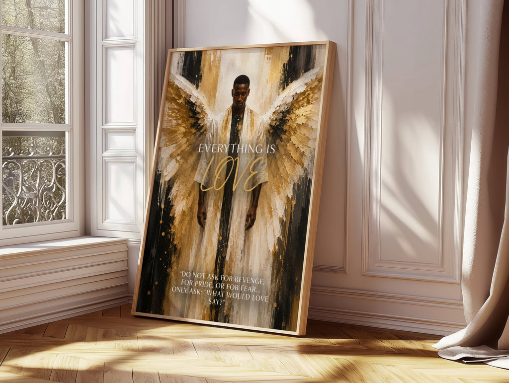 Everything Is Love – Inspirierendes spirituelles Poster mit Engelmotiv (Kopie)