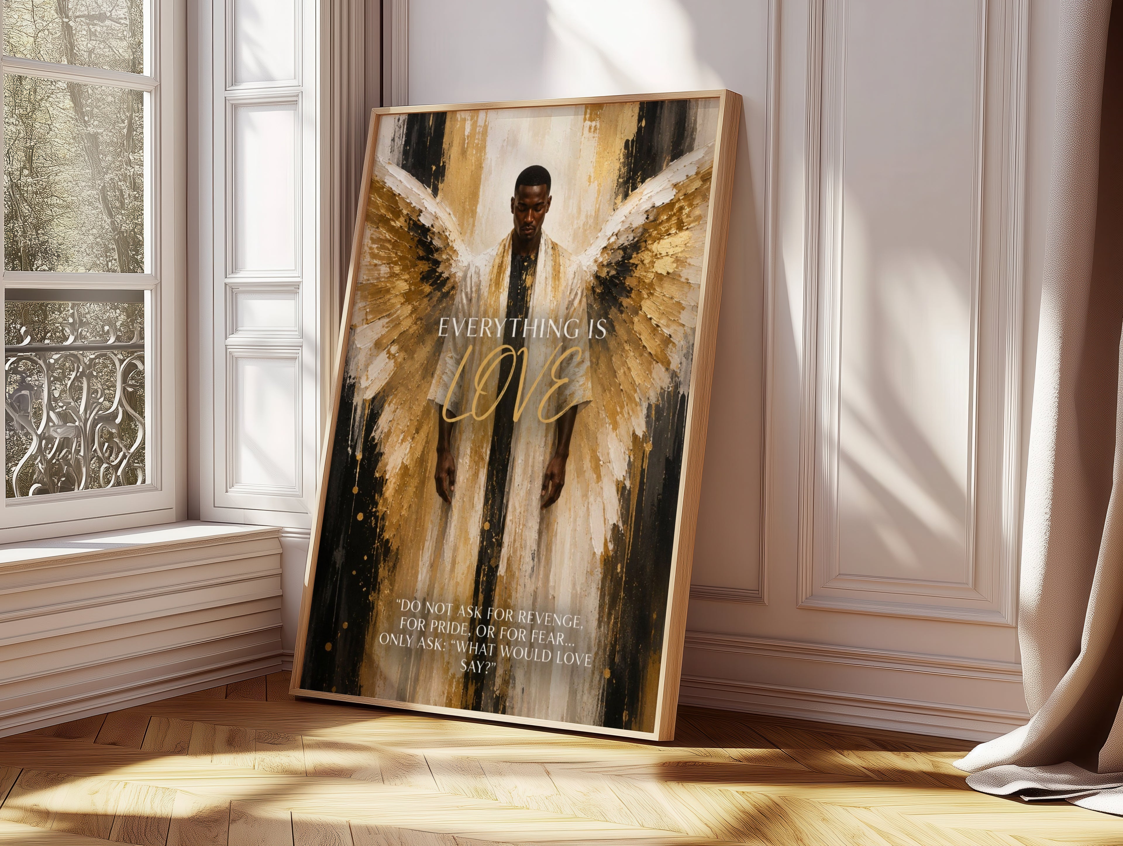 Everything Is Love – Inspirierendes spirituelles Poster mit Engelmotiv (Kopie)