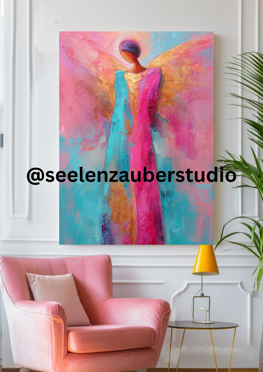 Modern angel art meets vibrant colors!