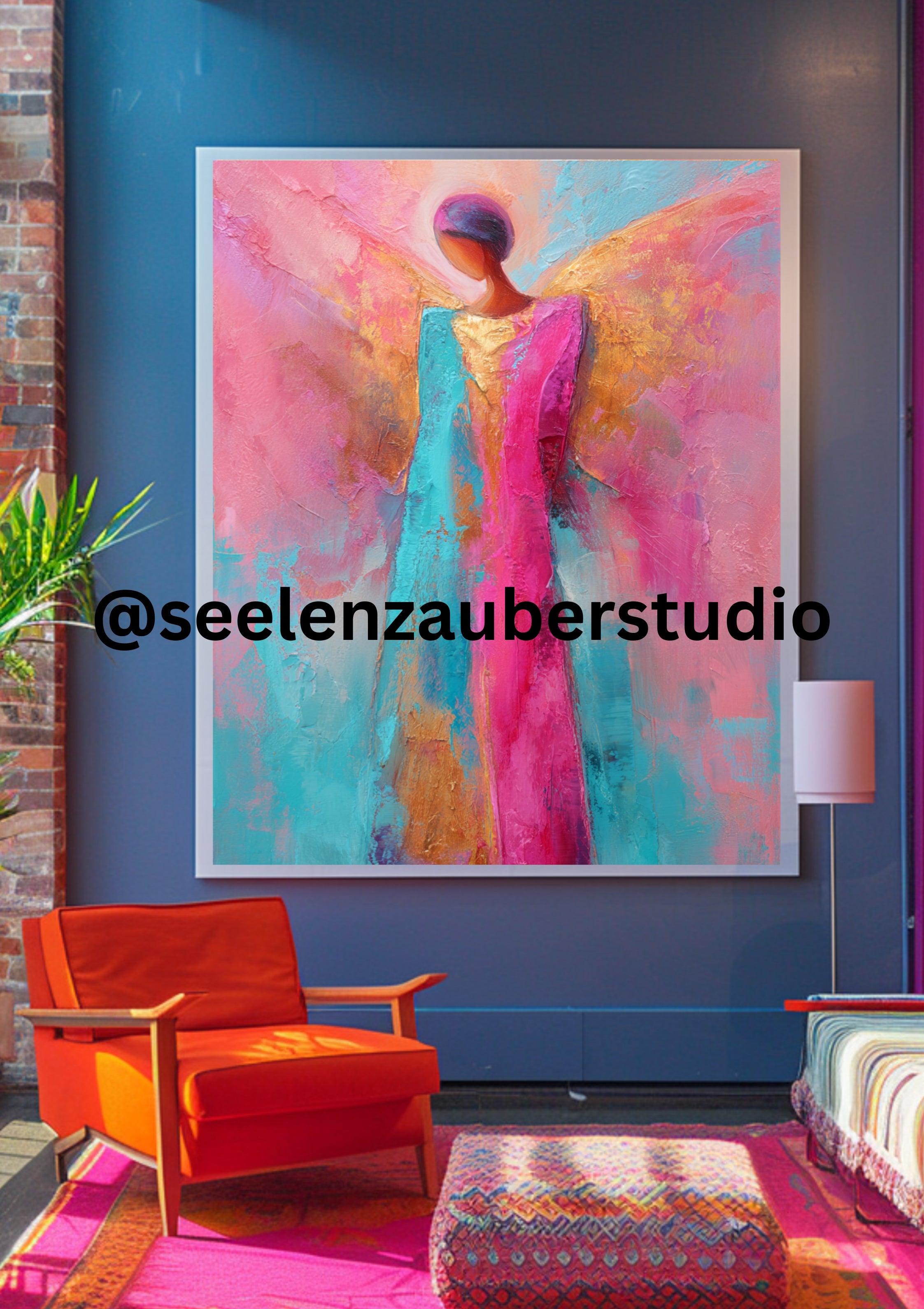 Modern angel art meets vibrant colors!