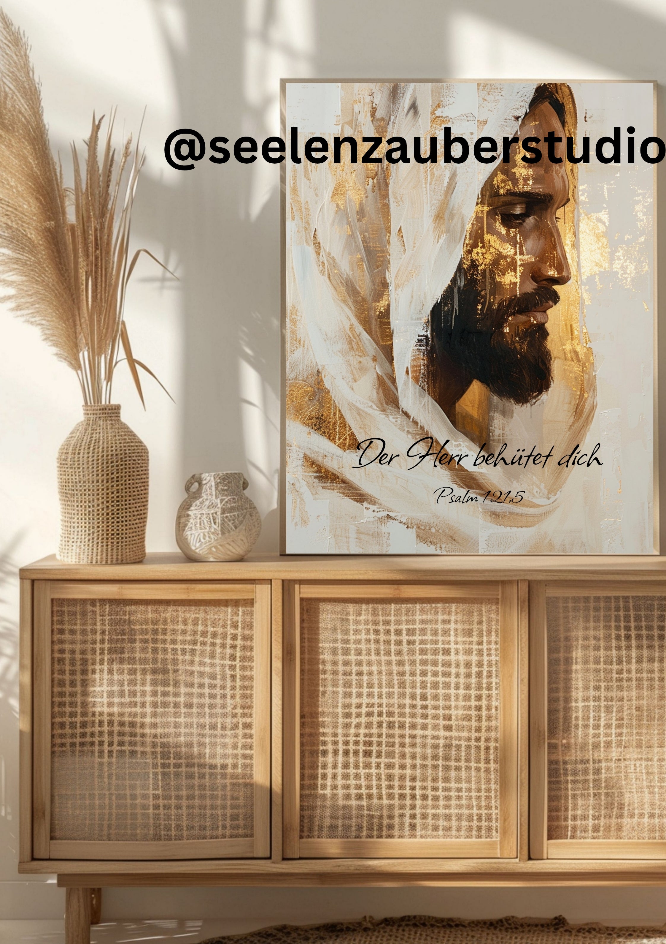 Christliches Poster „Der Herr behütet dich“ – Psalm 121,5 | Jesus Kunst Wandbild | Bibelvers Poster | Glaube & Hoffnung Deko