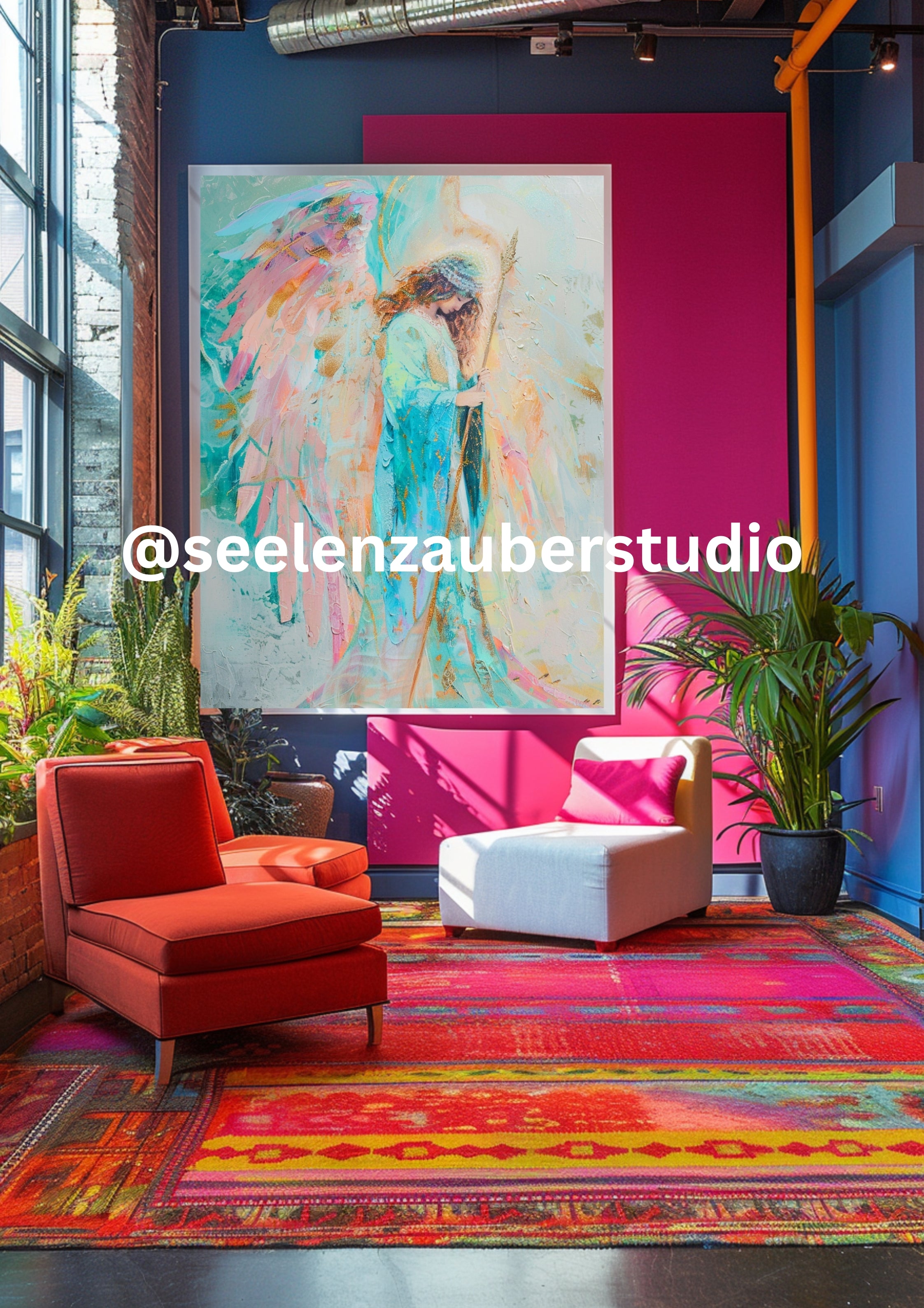 Vintage Boho Angel Icon Poster – Premium wall art for the living room, bedroom or beauty salon